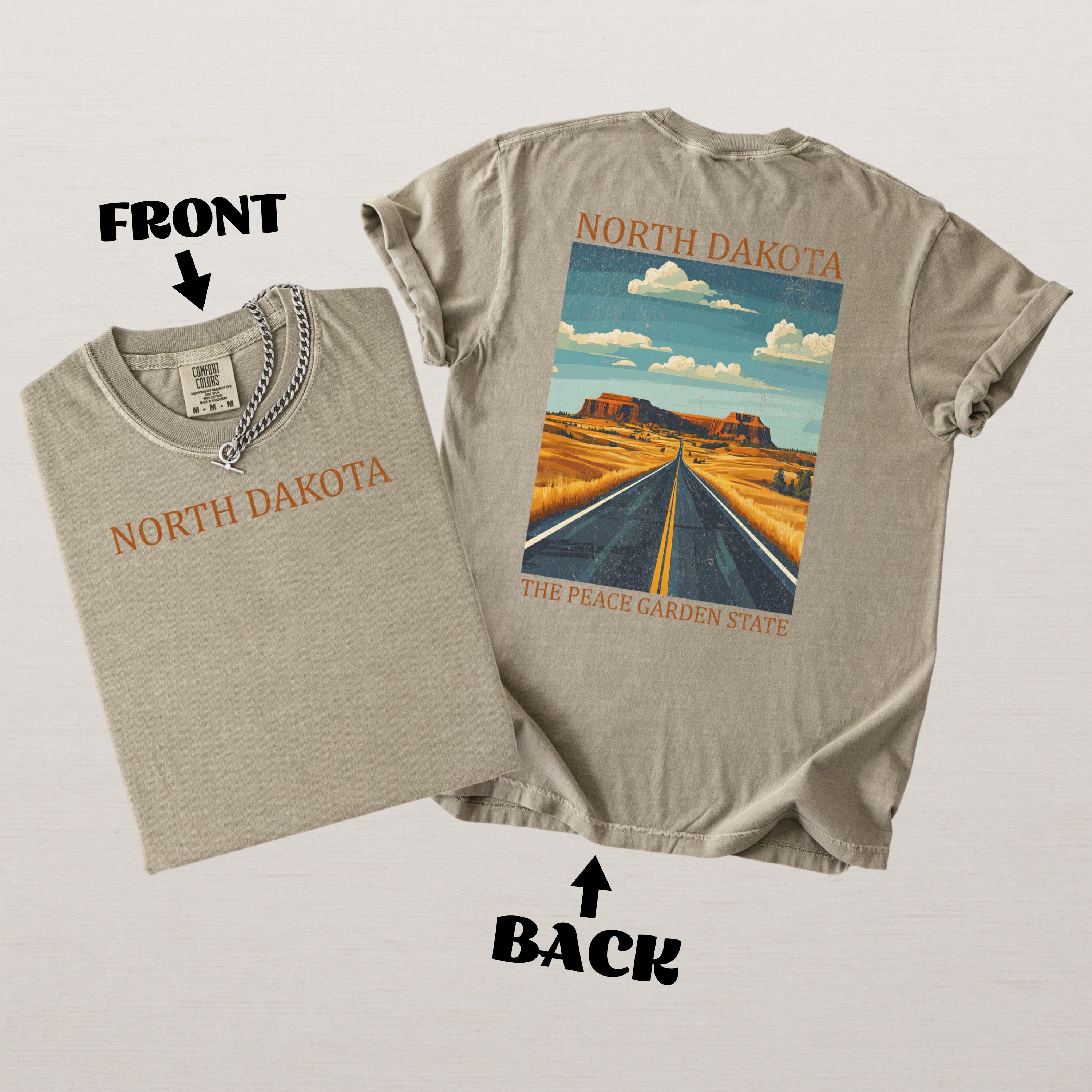 North Dakota Scenic Poster Comfort Colors Shirt
