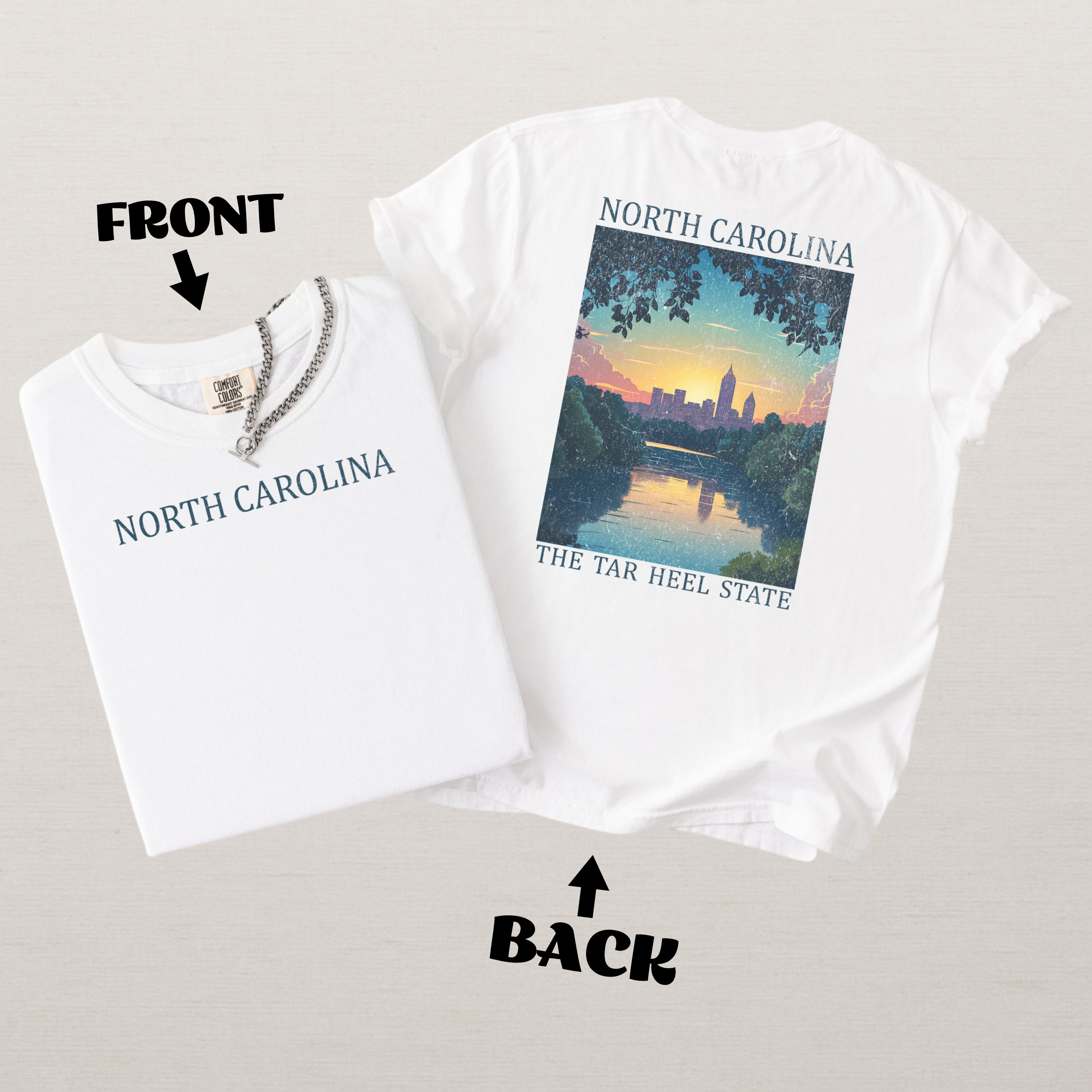 North Carolina Scenic Poster Comfort Colors Shirt