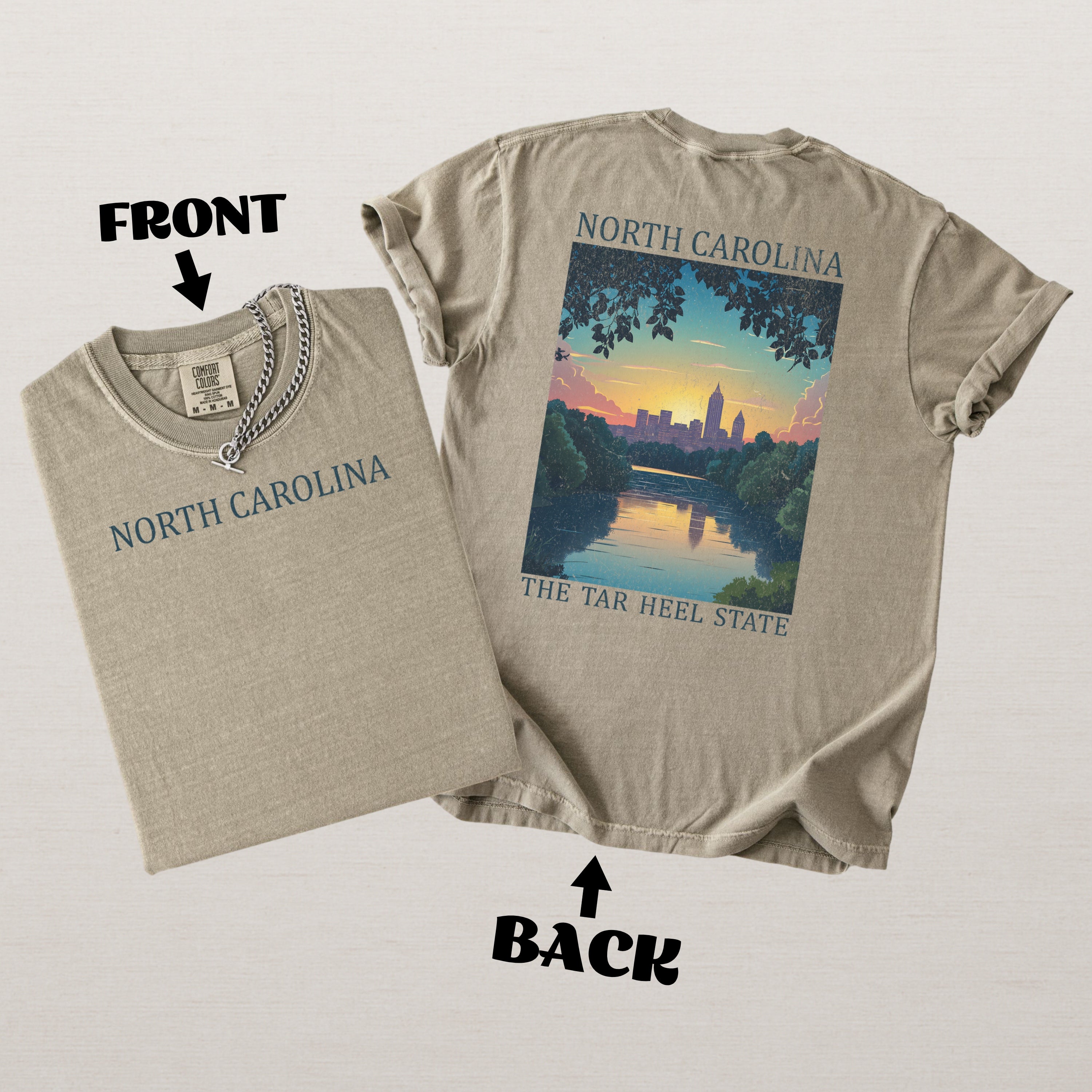 North Carolina Scenic Poster Comfort Colors Shirt