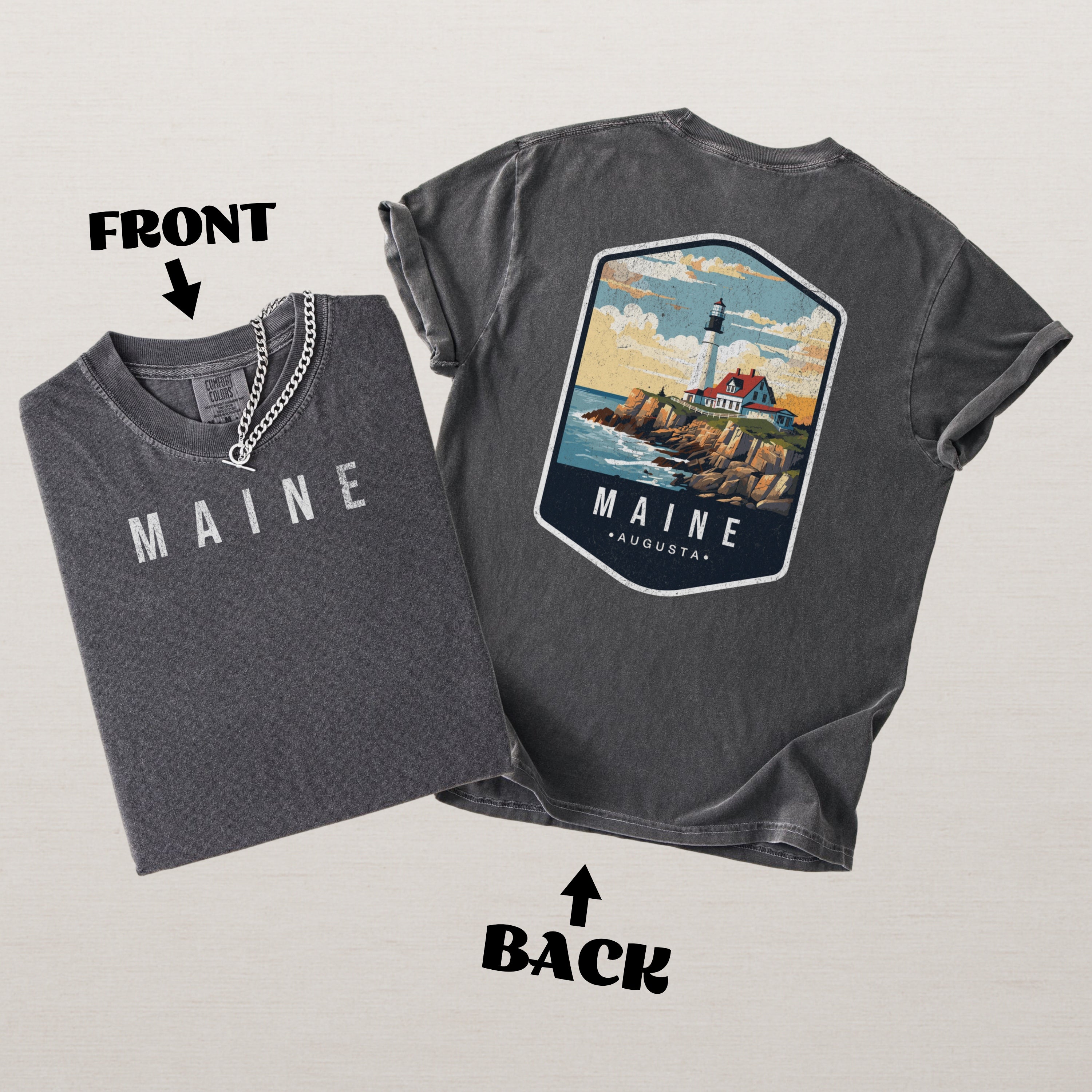 Maine Scenic Badge Shirt – Augusta Edition