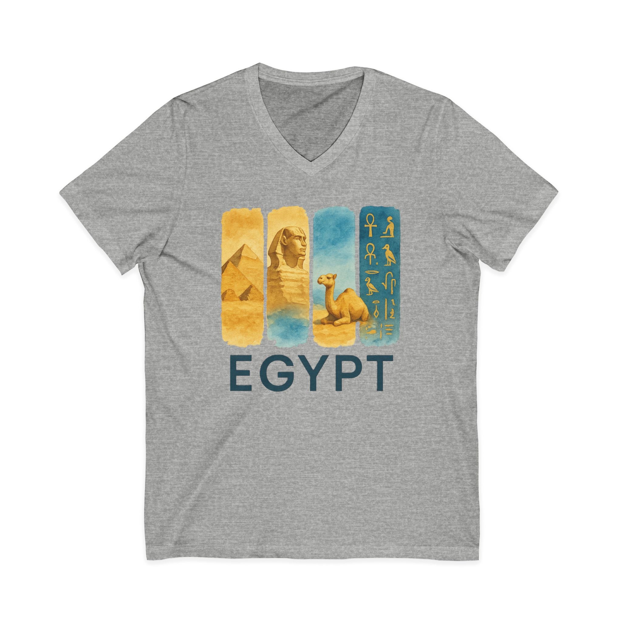 Egypt Brushstroke Watercolor V-Neck Shirt