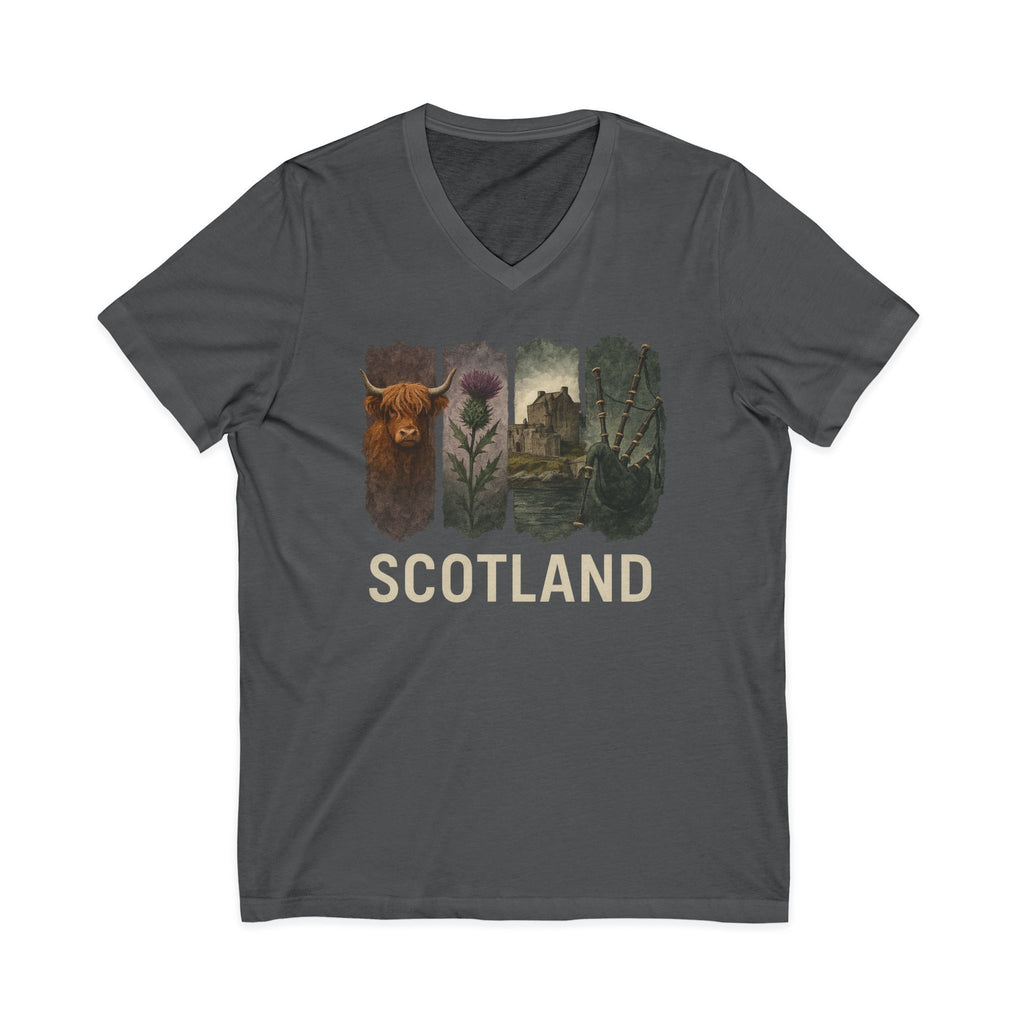 Scotland Brushstroke Watercolor V-Neck Shirt