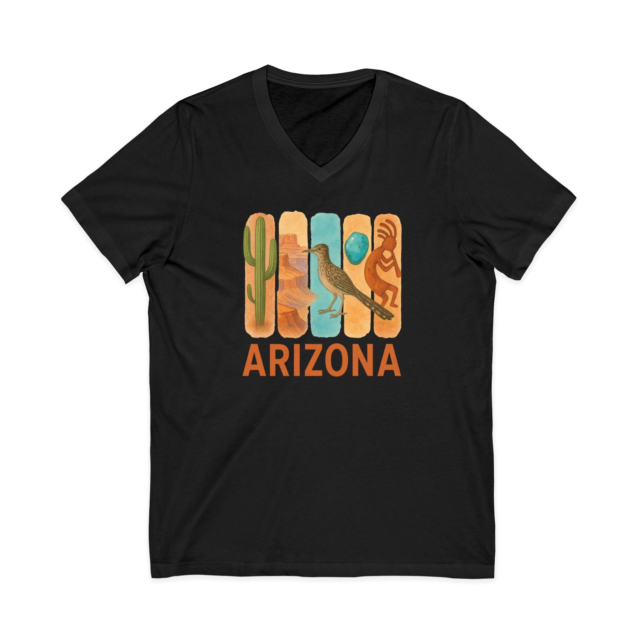 Arizona Brushstroke Watercolor V-Neck Shirt