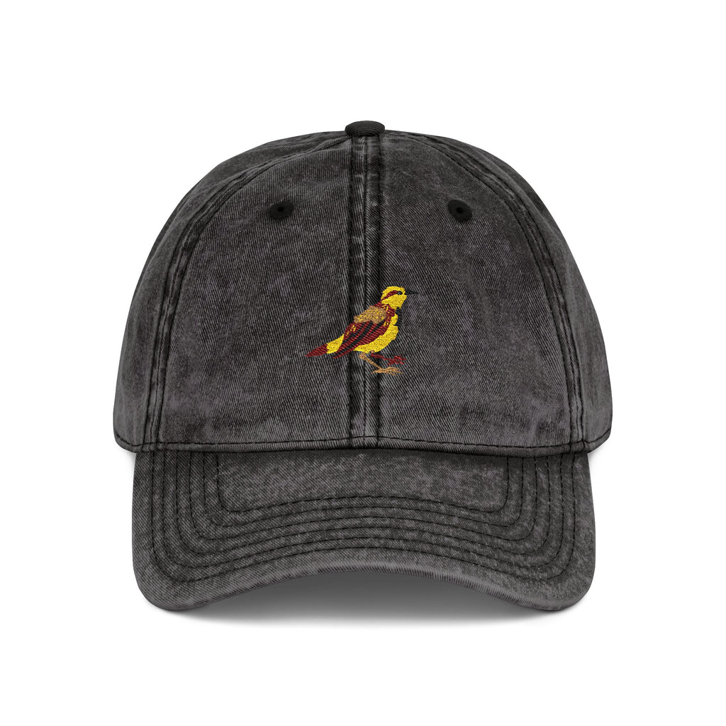 Wyoming Western Meadowlark State Bird | Vintage Distressed Embroidered Baseball Cap