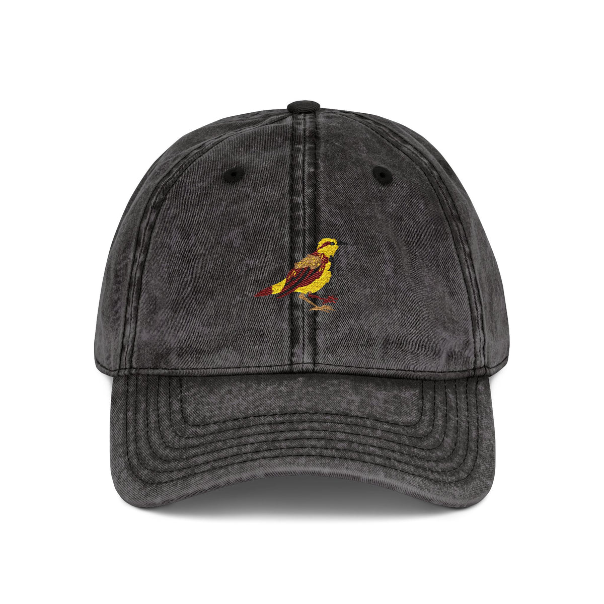 Wyoming Western Meadowlark State Bird | Vintage Distressed Embroidered Baseball Cap