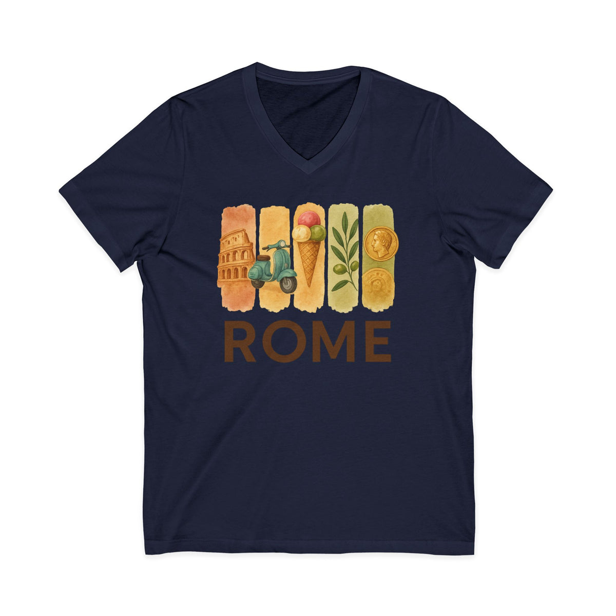 Rome Brushstroke Watercolor V-Neck Shirt