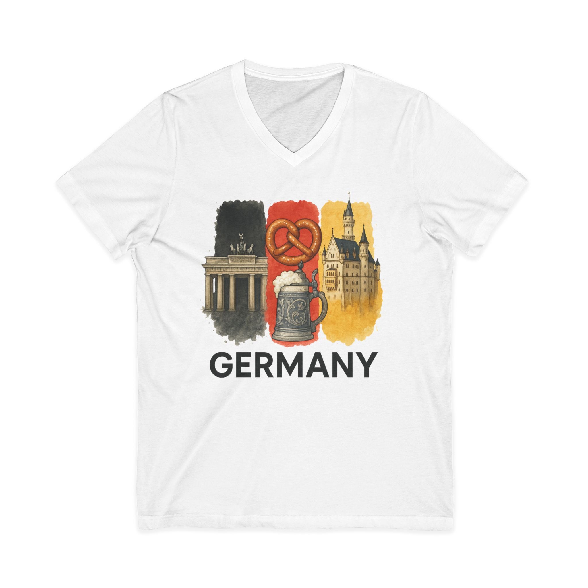 Germany Brushstroke Watercolor V-Neck Shirt