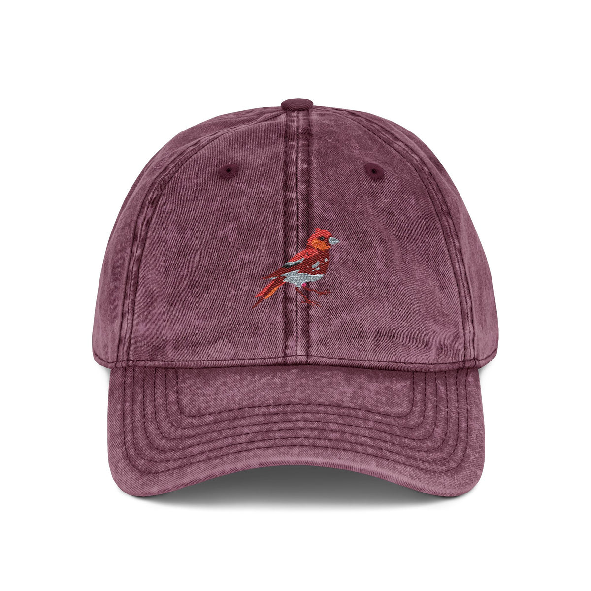New Hampshire Purple Finch State Bird | Vintage Distressed Embroidered Baseball Cap