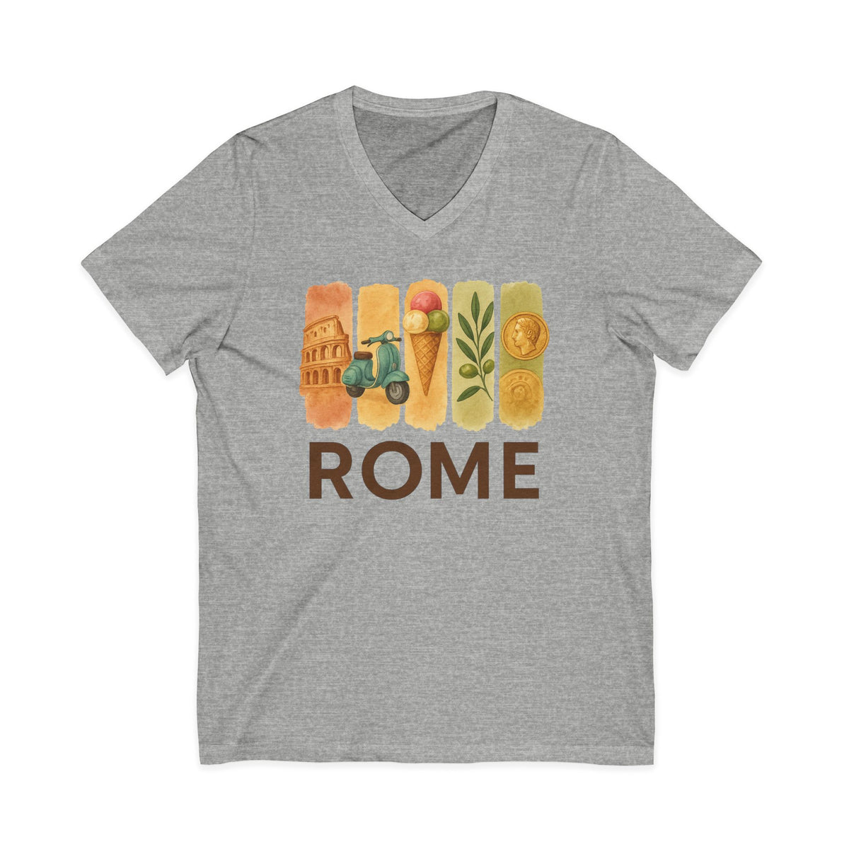 Rome Brushstroke Watercolor V-Neck Shirt