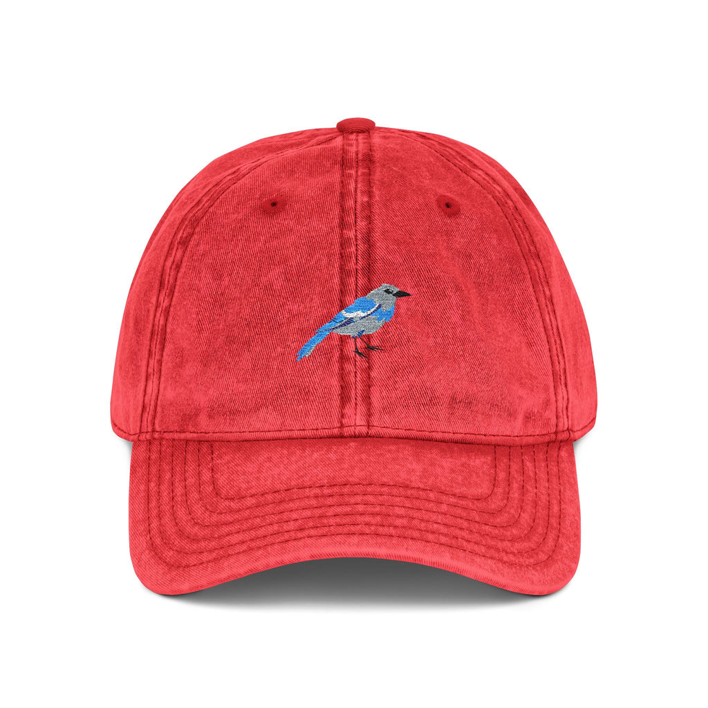 Nevada Mountain Bluebird State Bird | Vintage Distressed Embroidered Baseball Cap