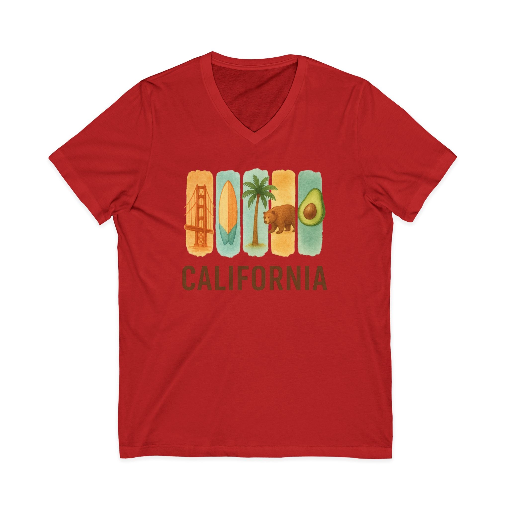 California Brushstroke Watercolor V-Neck Shirt