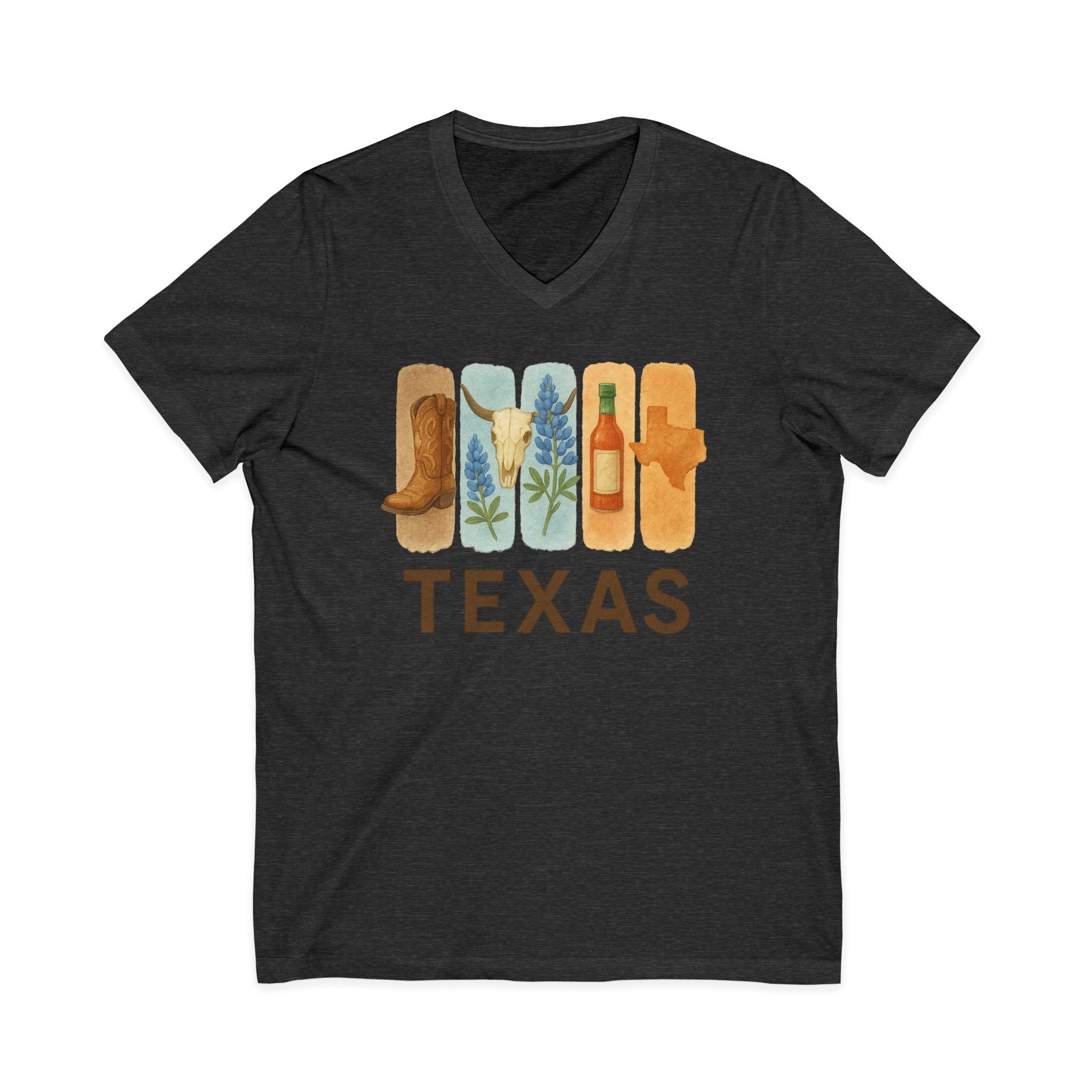 Texas Brushstroke Watercolor V-Neck Shirt