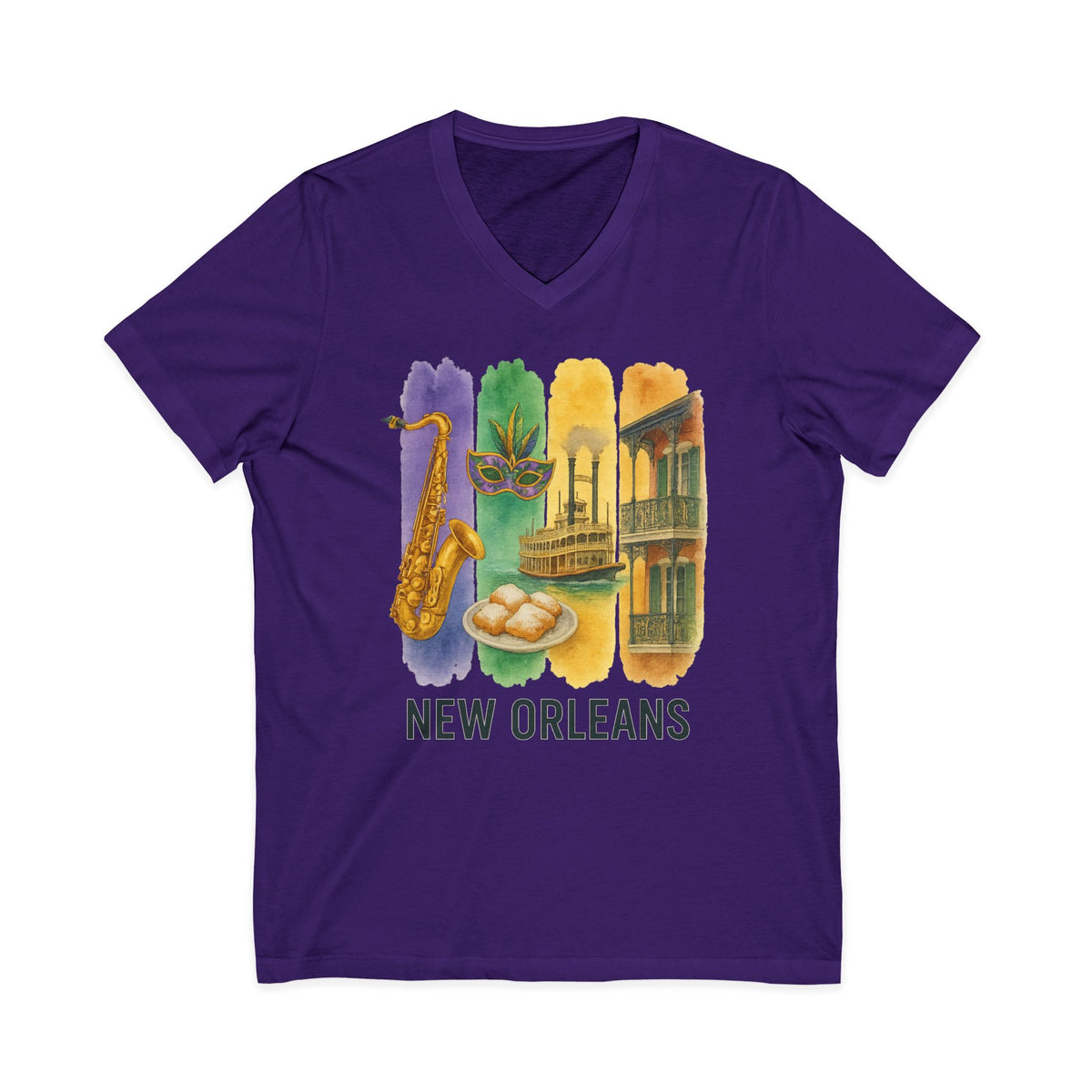 Pacific Northwest Brushstroke Watercolor V-Neck Shirt