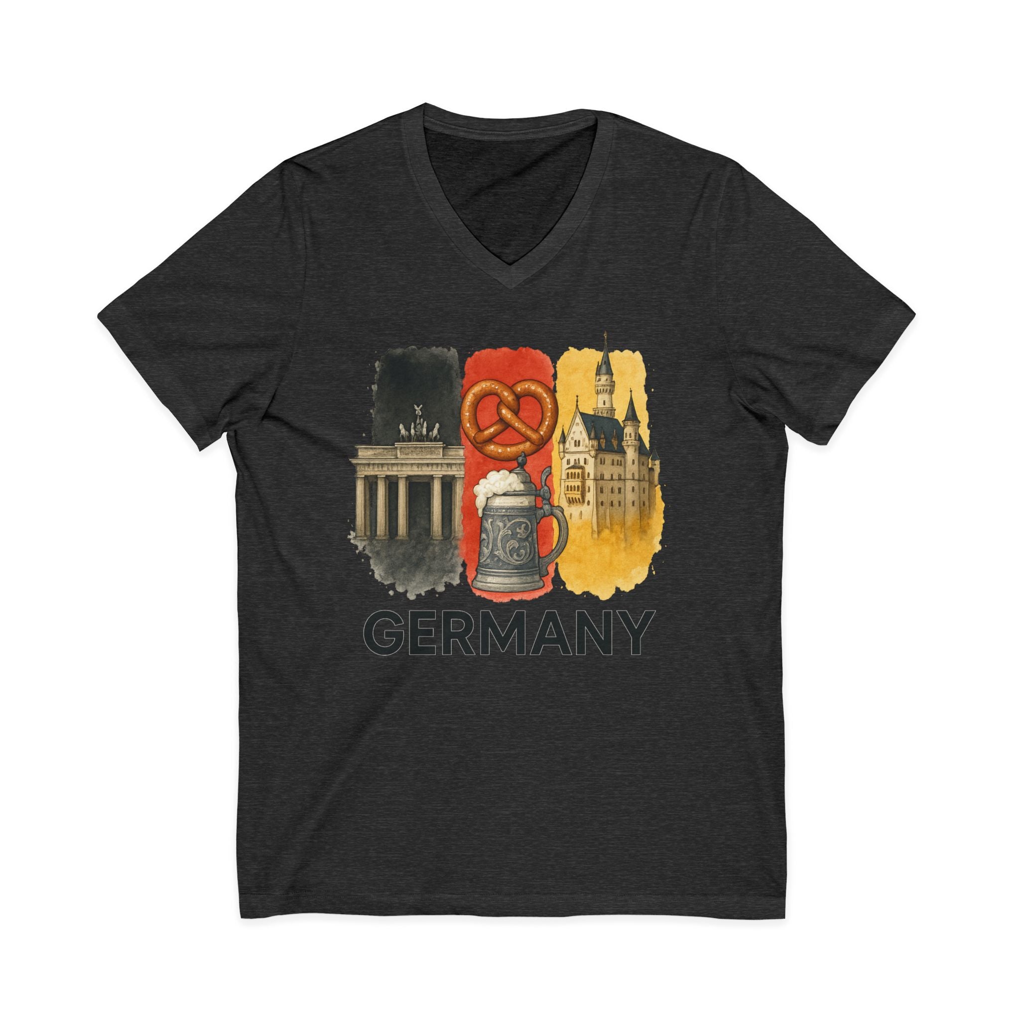 Germany Brushstroke Watercolor V-Neck Shirt