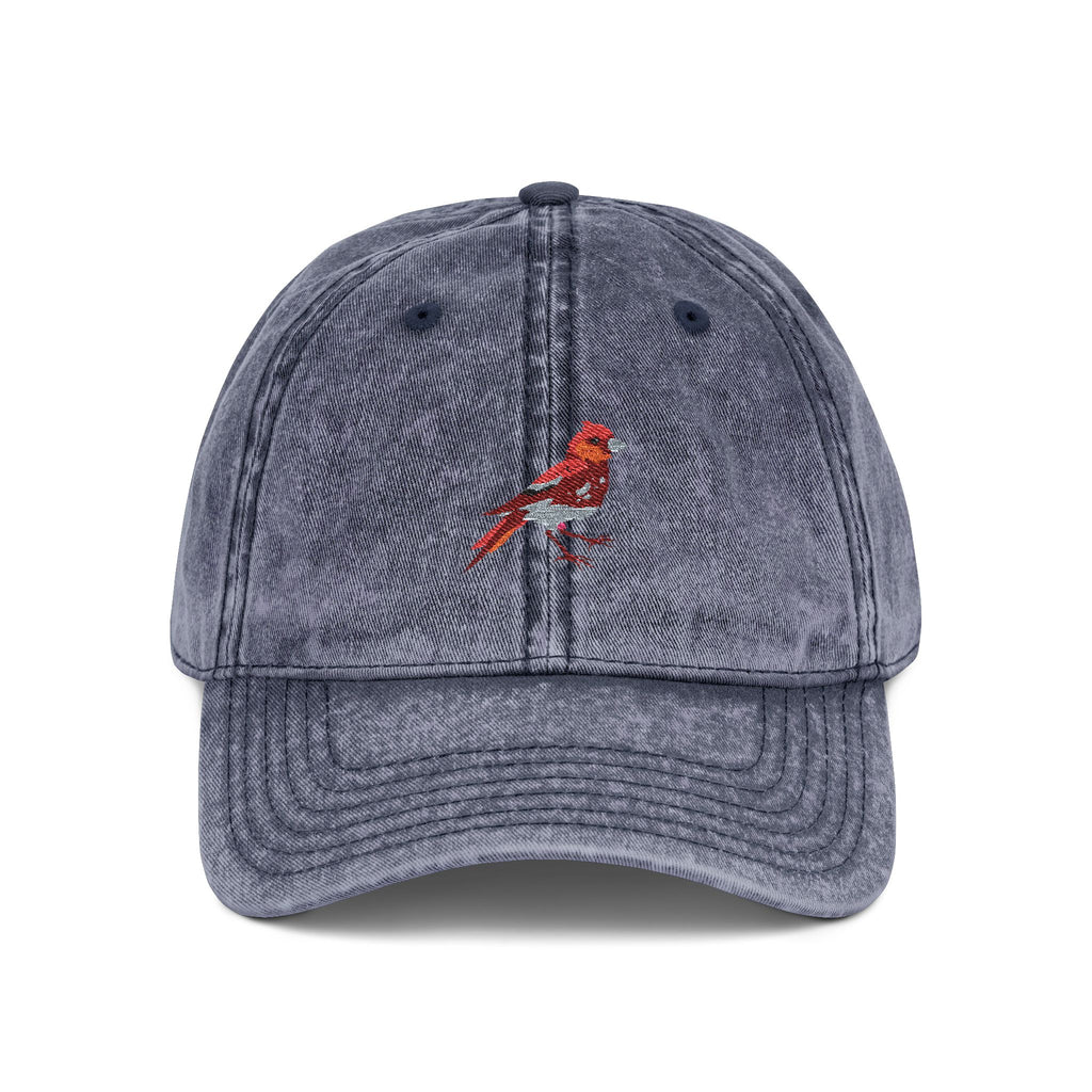 New Hampshire Purple Finch State Bird | Vintage Distressed Embroidered Baseball Cap