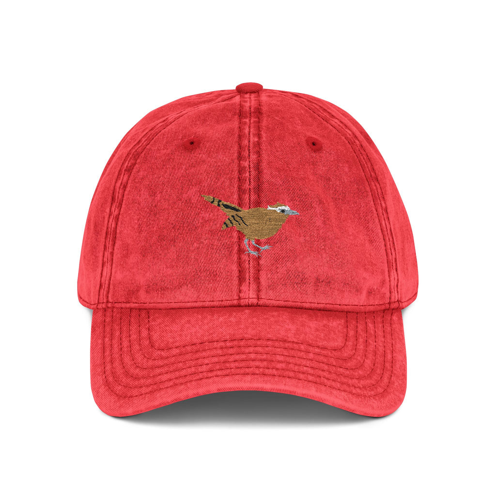 South Carolina - Carolina Wren State Bird | Vintage Distressed Embroidered Baseball Cap
