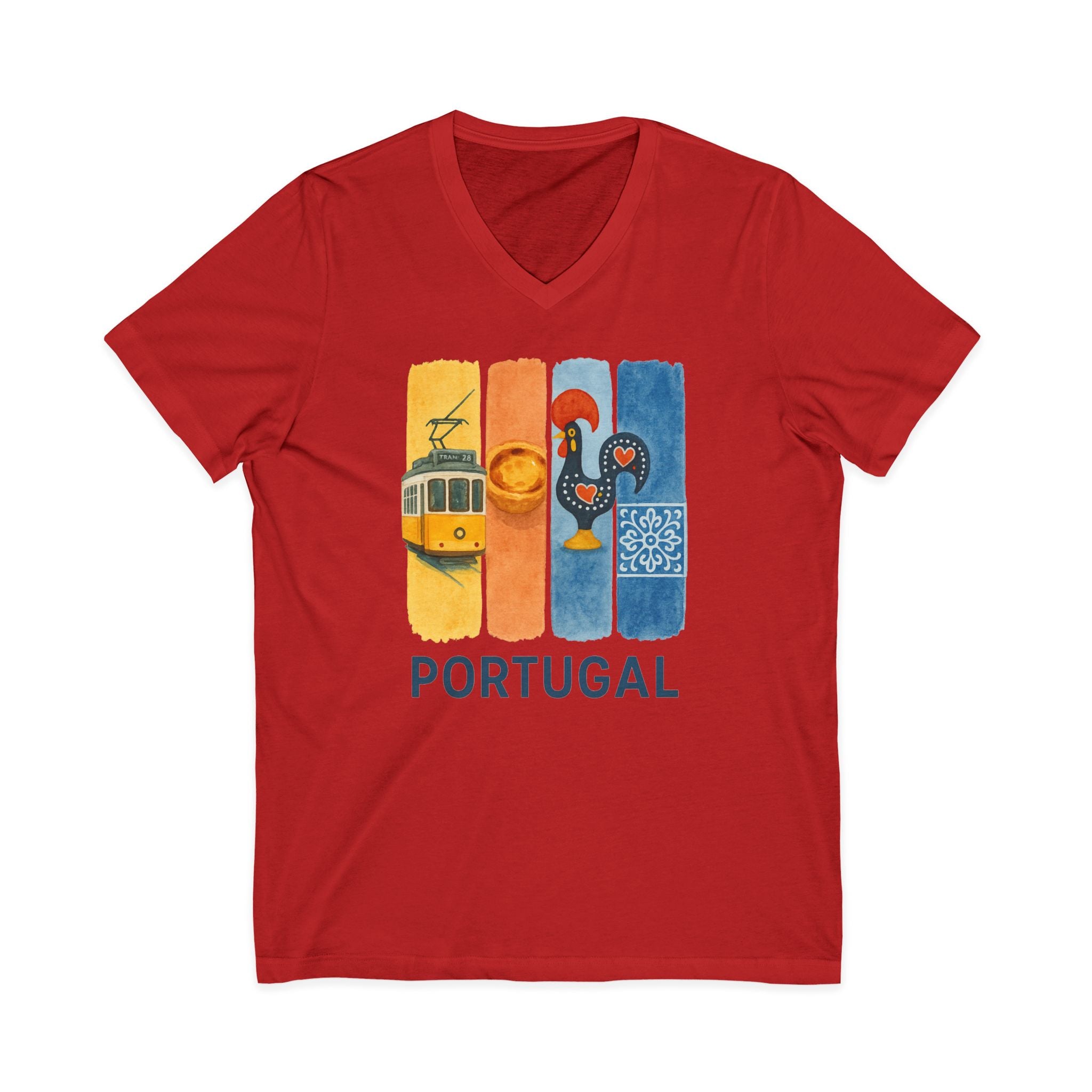 Portugal Brushstroke Watercolor V-Neck Shirt