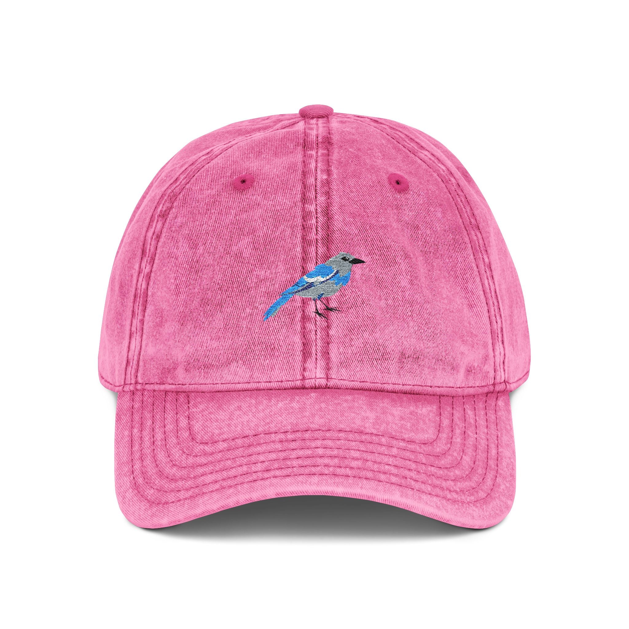 Nevada Mountain Bluebird State Bird | Vintage Distressed Embroidered Baseball Cap