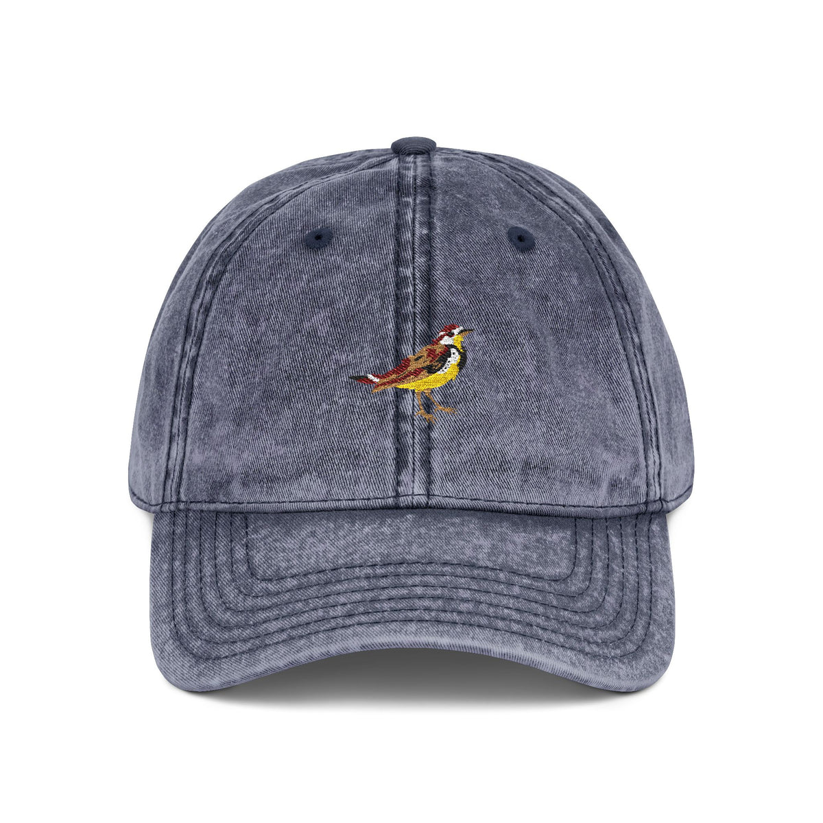 Oregon Western Meadowlark State Bird | Vintage Distressed Embroidered Baseball Cap