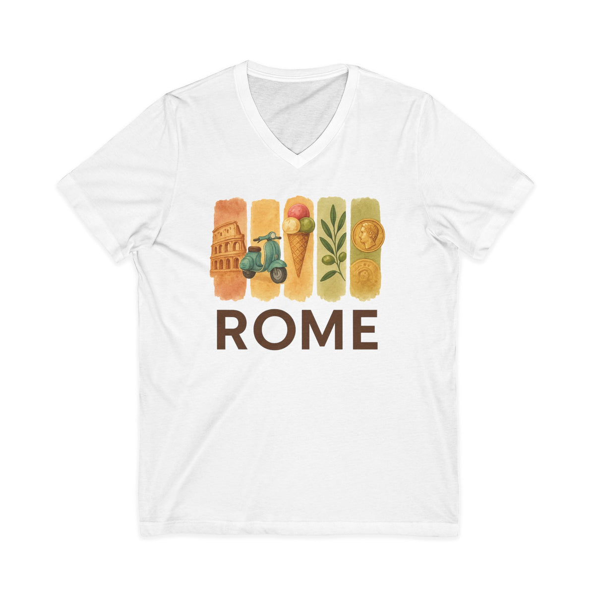 Rome Brushstroke Watercolor V-Neck Shirt