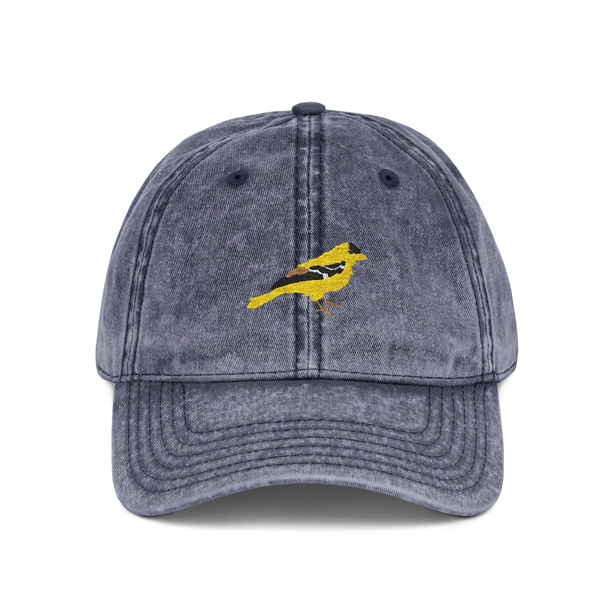 Iowa American Goldfinch State Bird | Vintage Distressed Embroidered Baseball Cap