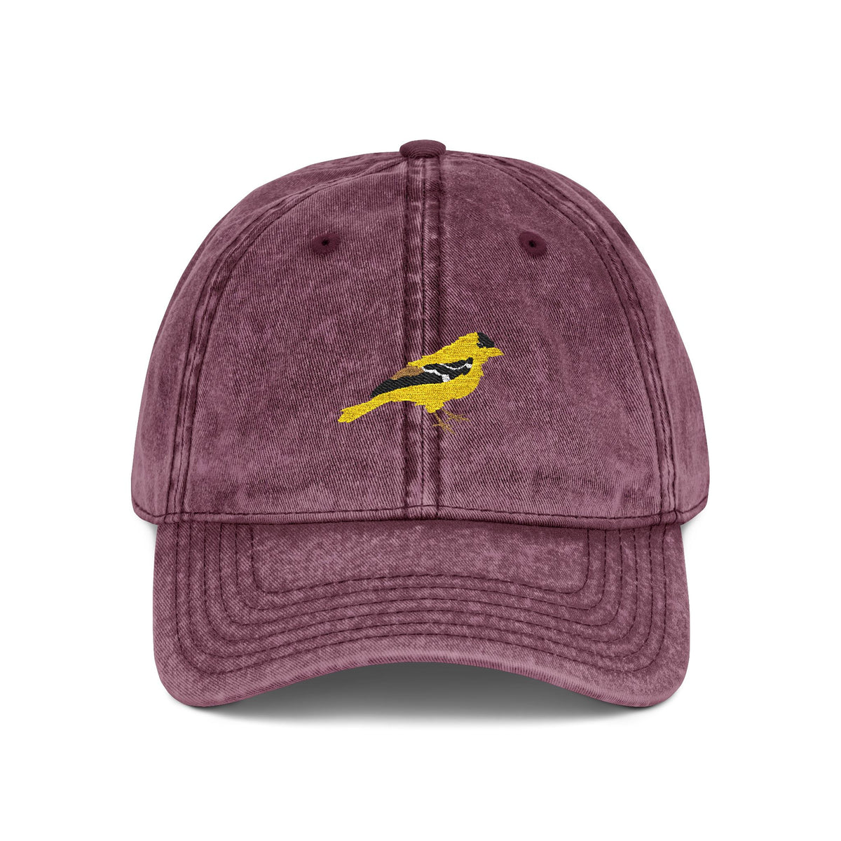 Iowa American Goldfinch State Bird | Vintage Distressed Embroidered Baseball Cap