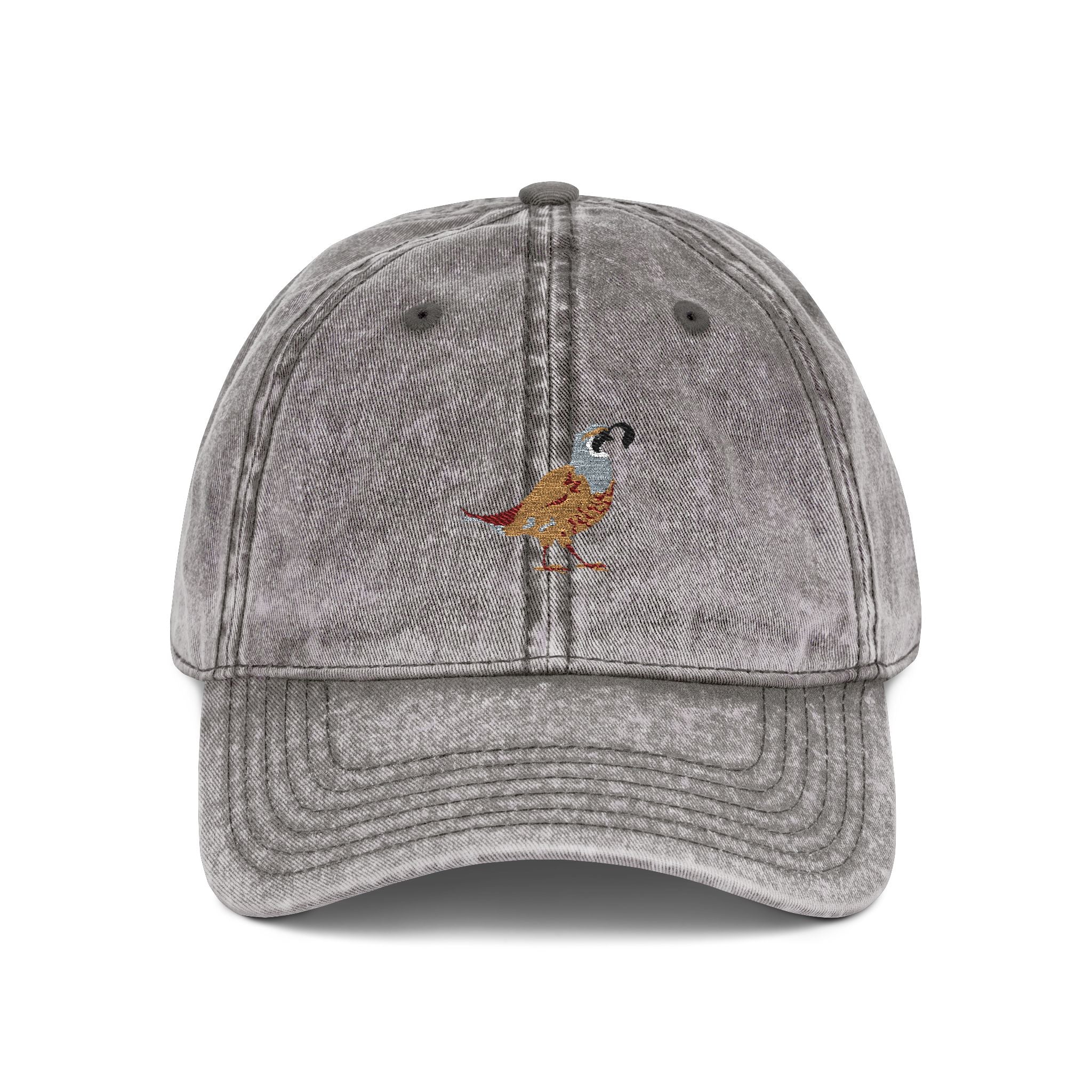 California Quail State Bird | Vintage Distressed Embroidered Baseball Cap