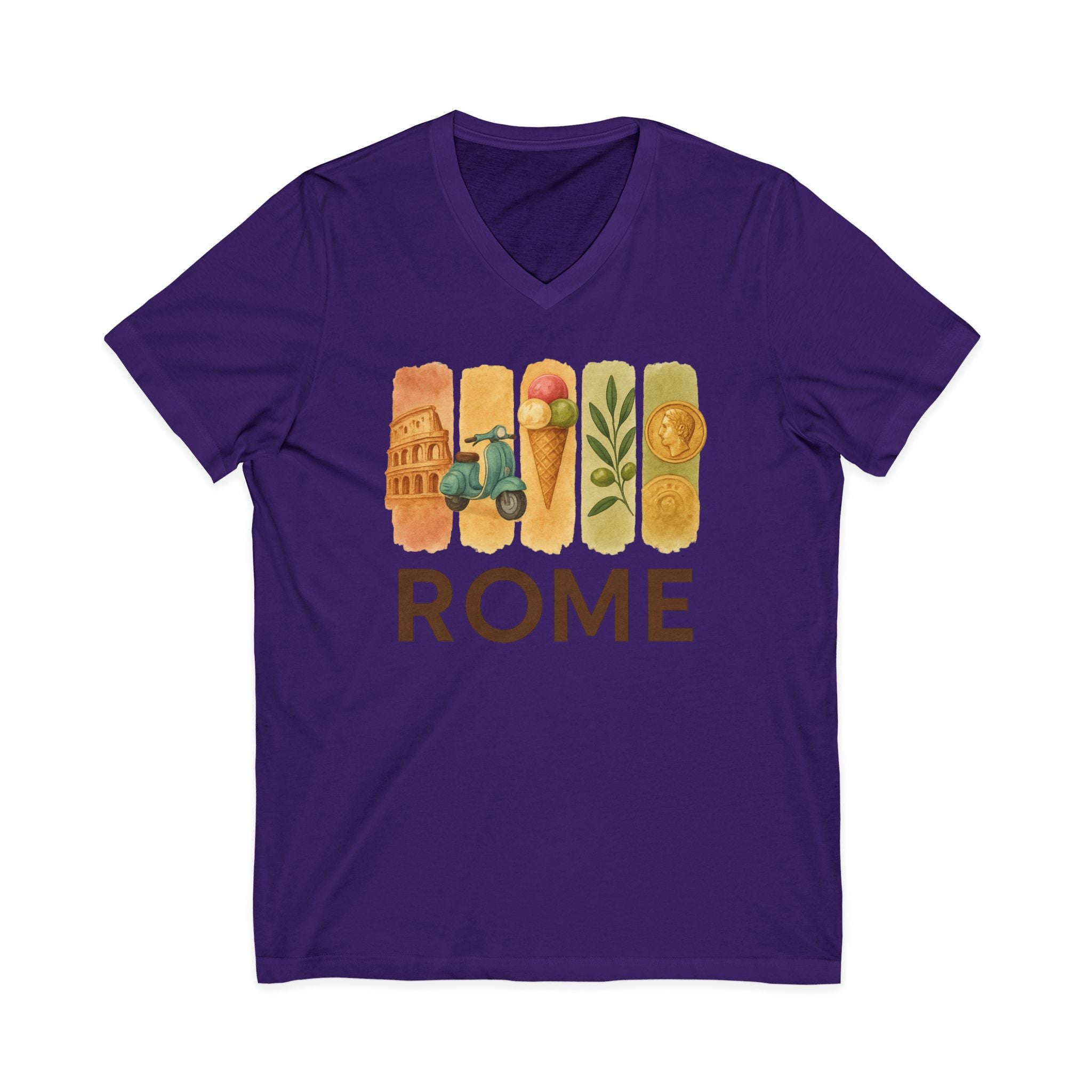 Rome Brushstroke Watercolor V-Neck Shirt