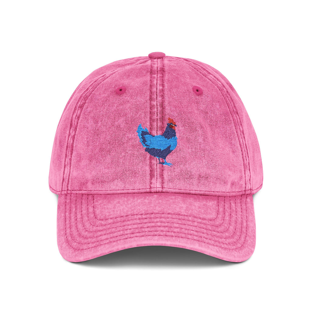 Delaware Blue Hen State Bird | Vintage Distressed Embroidered Baseball Cap