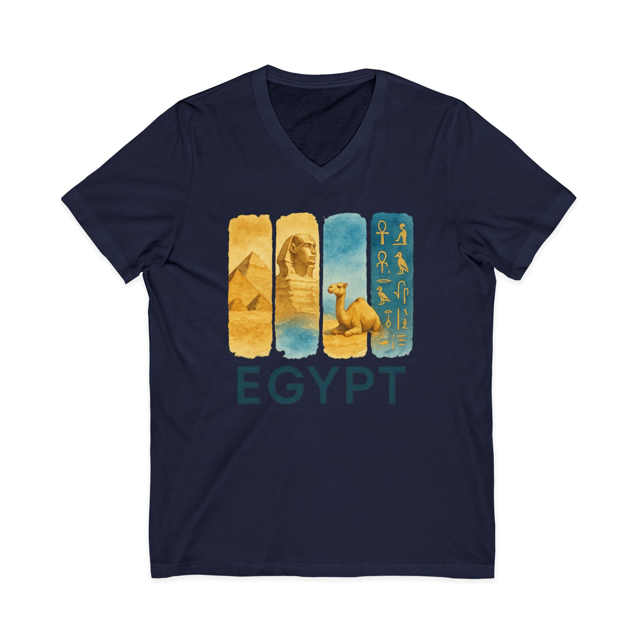Egypt Brushstroke Watercolor V-Neck Shirt