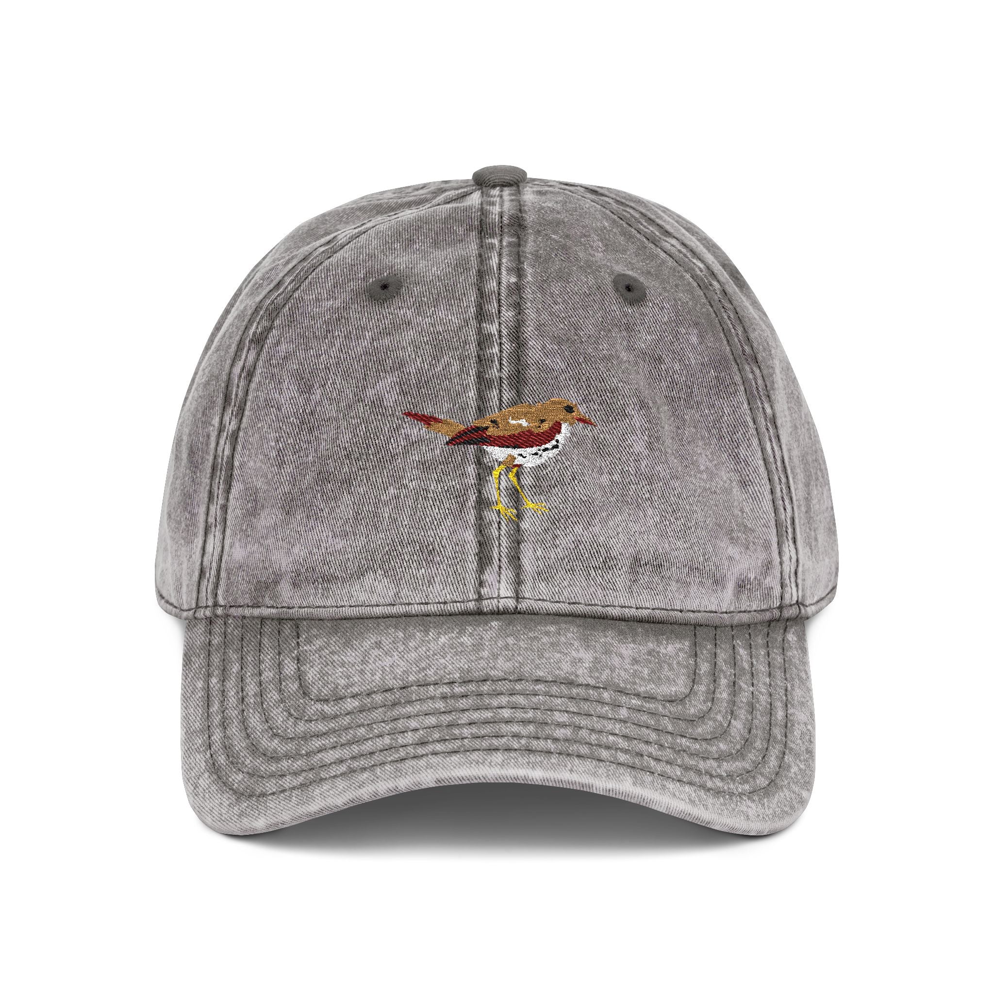 Vermont Hermit Thrush State Bird | Vintage Distressed Embroidered Baseball Cap