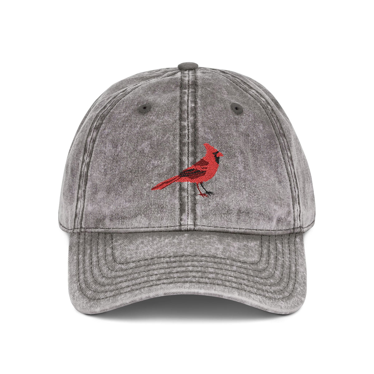 West Virginia Northern Cardinal State Bird | Vintage Distressed Embroidered Baseball Cap