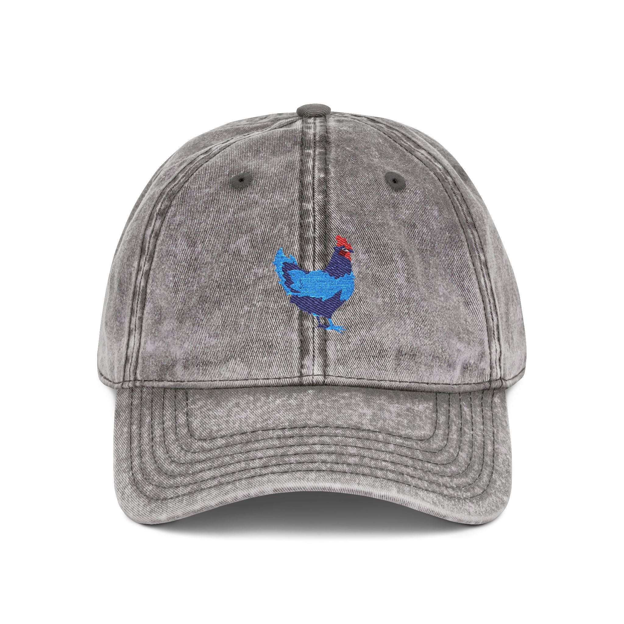 Delaware Blue Hen State Bird | Vintage Distressed Embroidered Baseball Cap