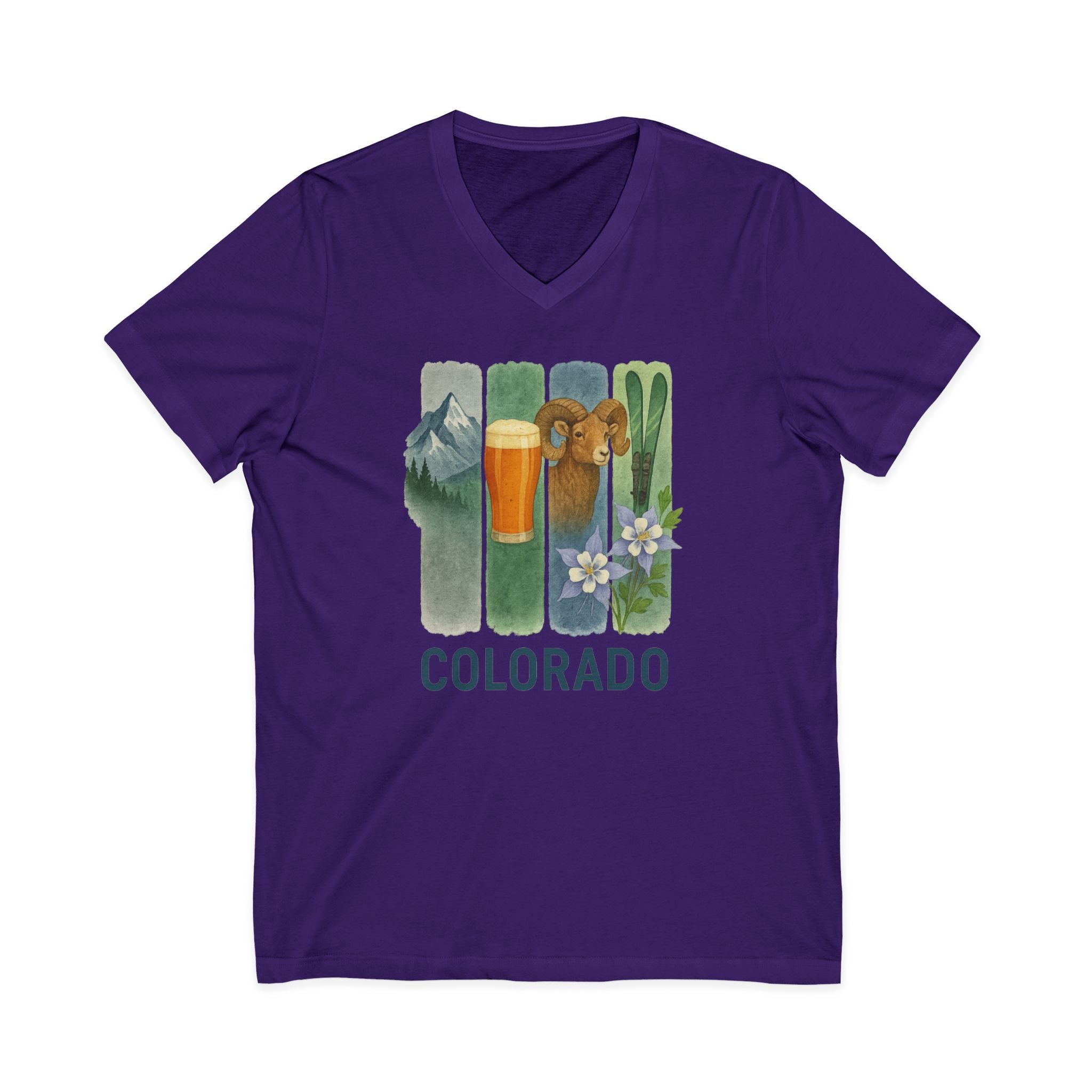 Colorado Brushstroke Watercolor V-Neck Shirt