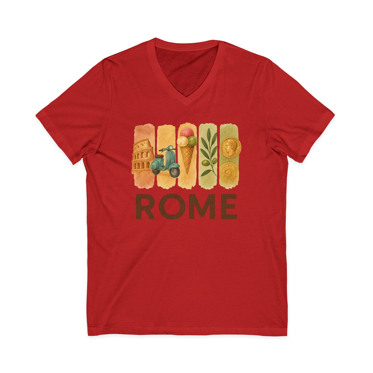 Rome Brushstroke Watercolor V-Neck Shirt
