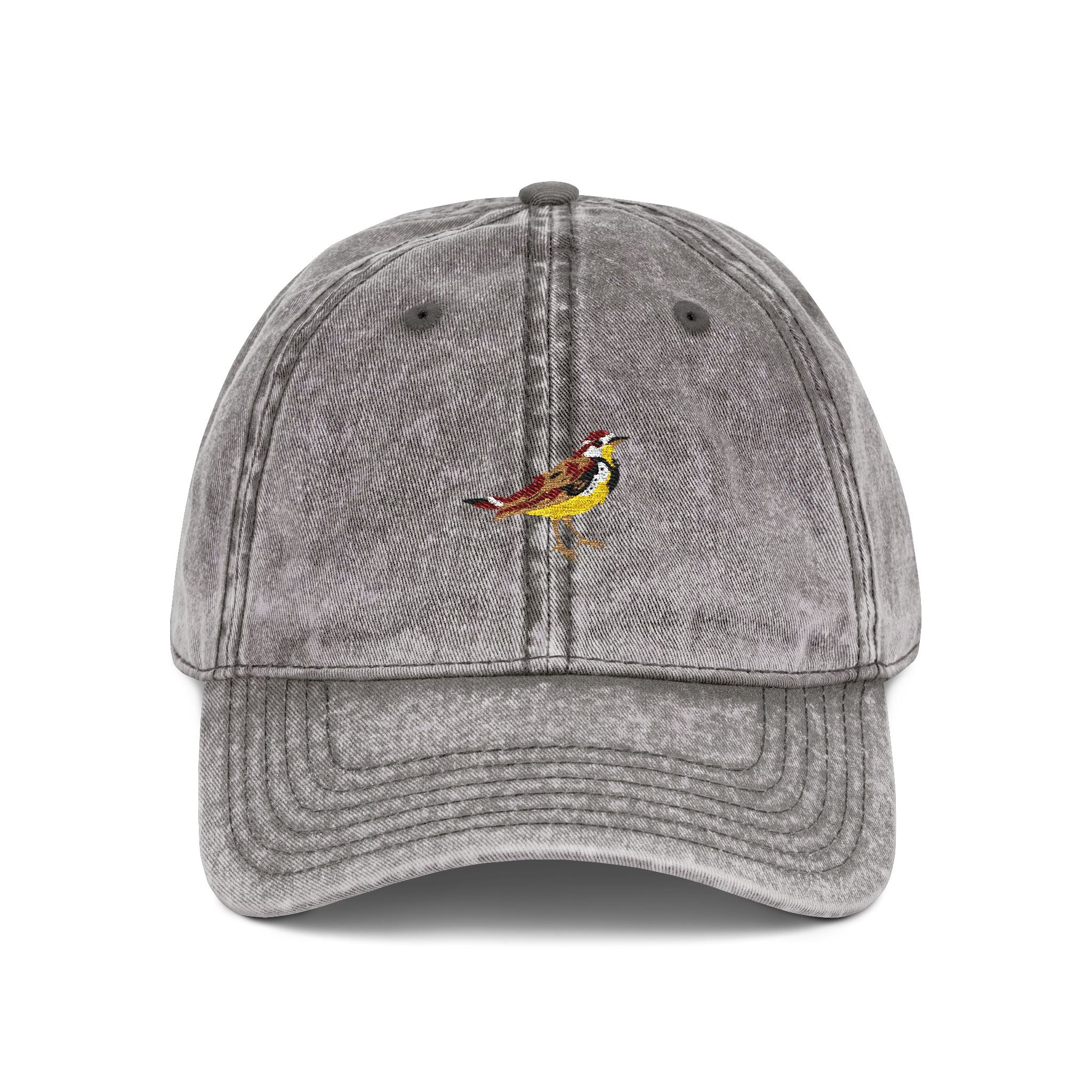 Oregon Western Meadowlark State Bird | Vintage Distressed Embroidered Baseball Cap
