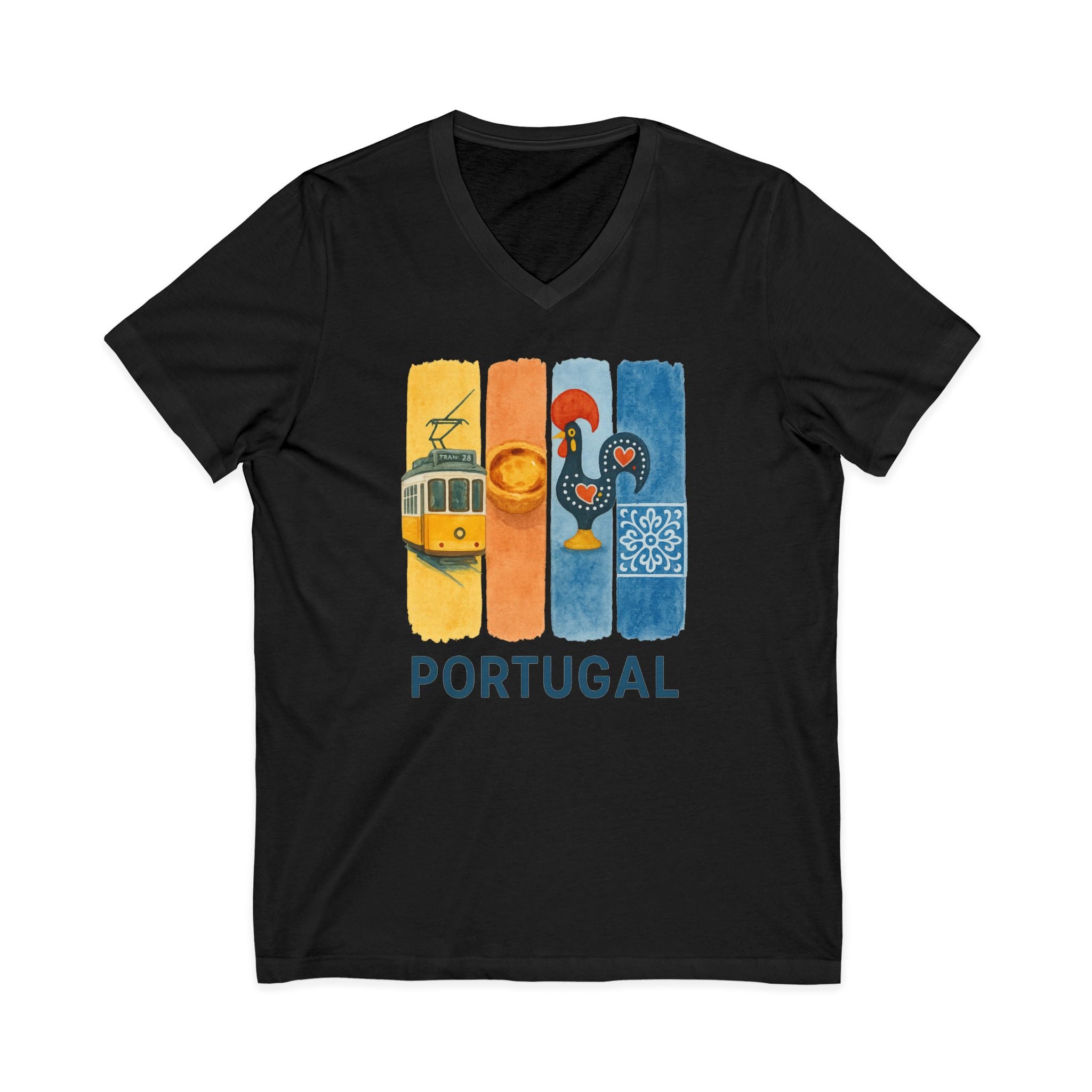 Portugal Brushstroke Watercolor V-Neck Shirt