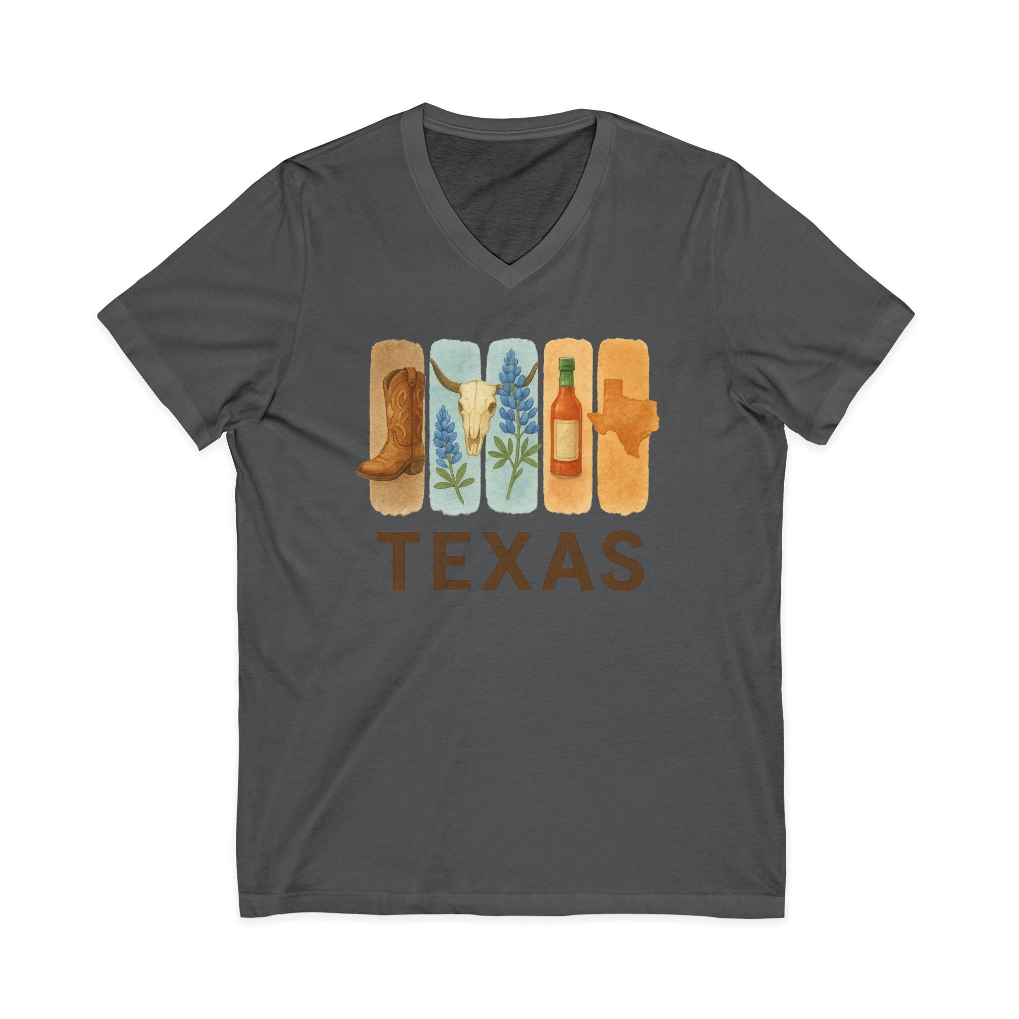 Texas Brushstroke Watercolor V-Neck Shirt