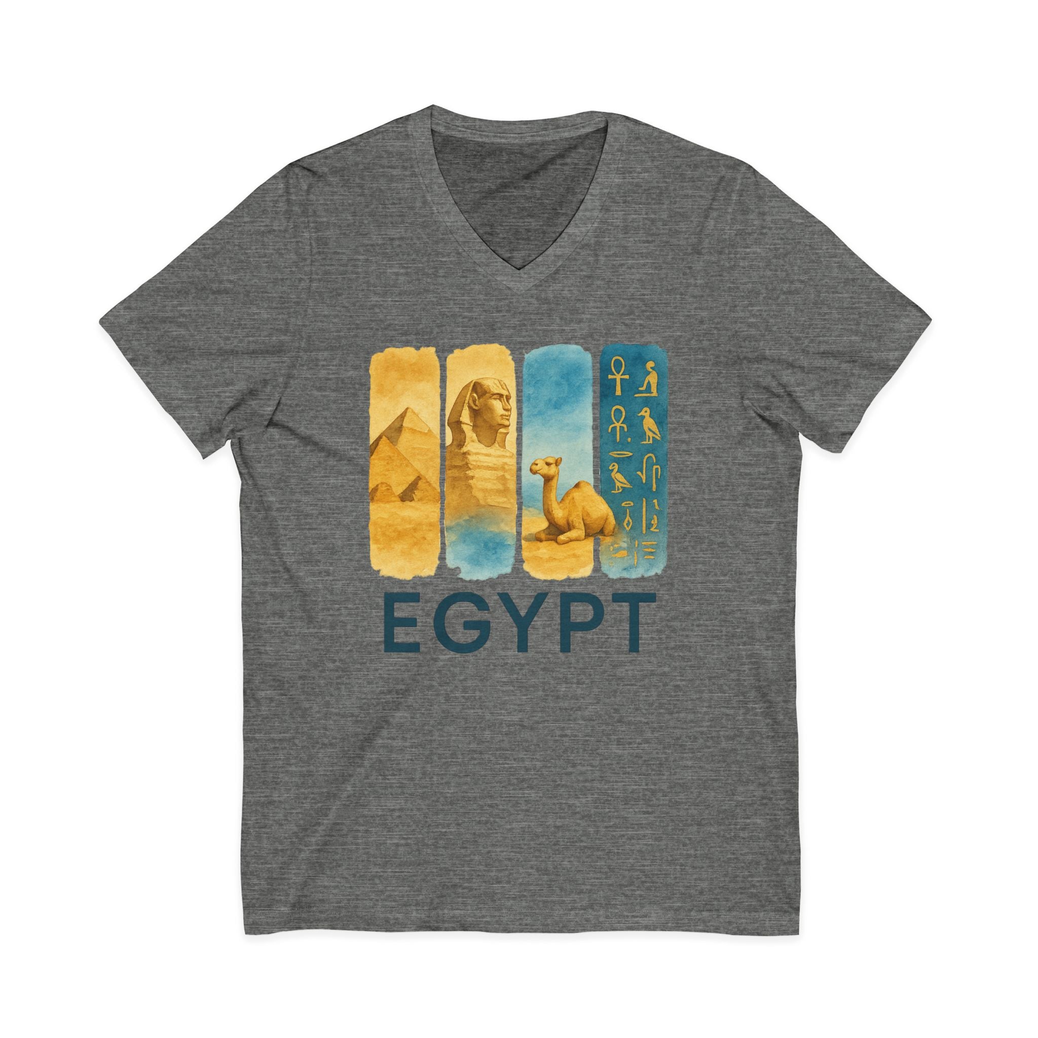 Egypt Brushstroke Watercolor V-Neck Shirt