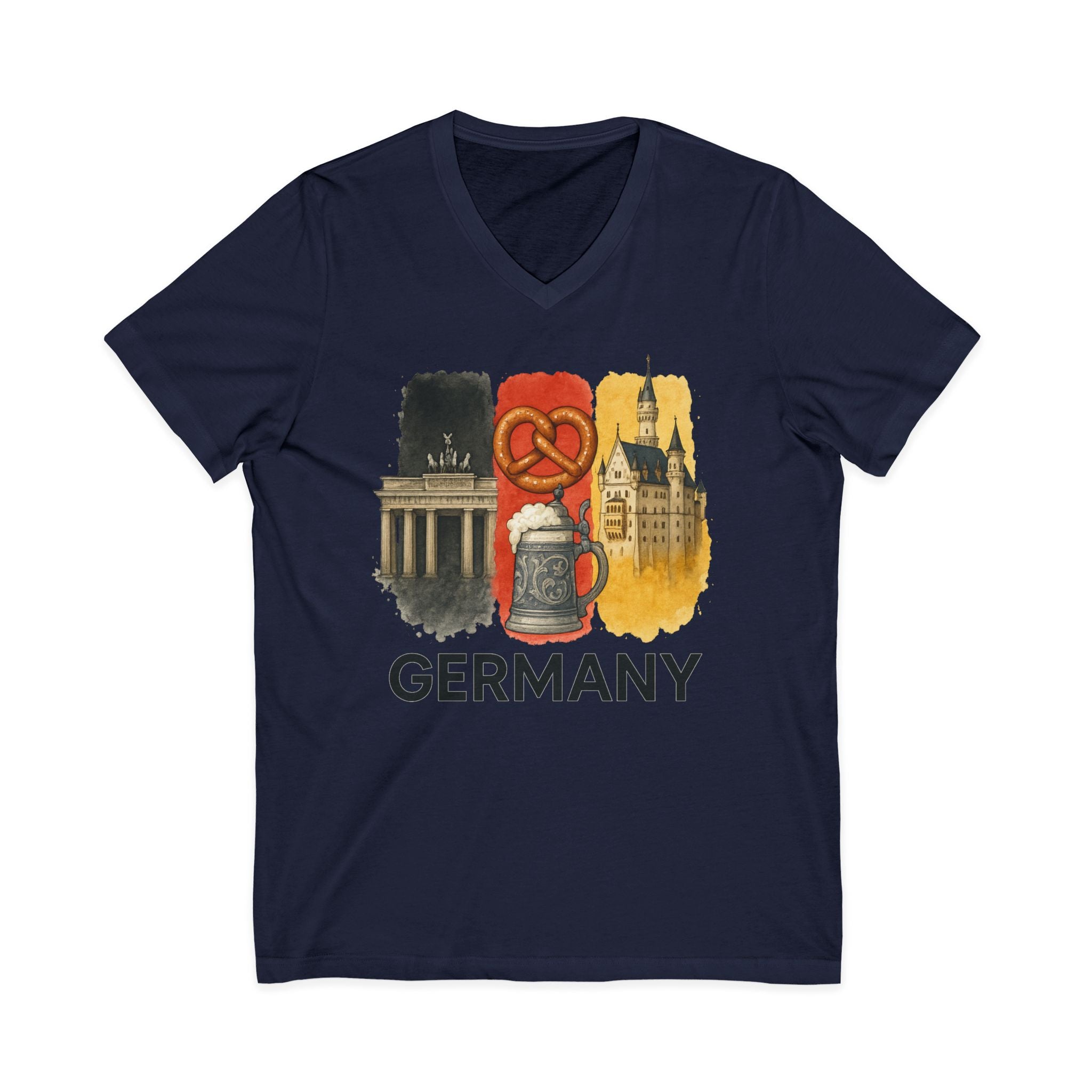 Germany Brushstroke Watercolor V-Neck Shirt