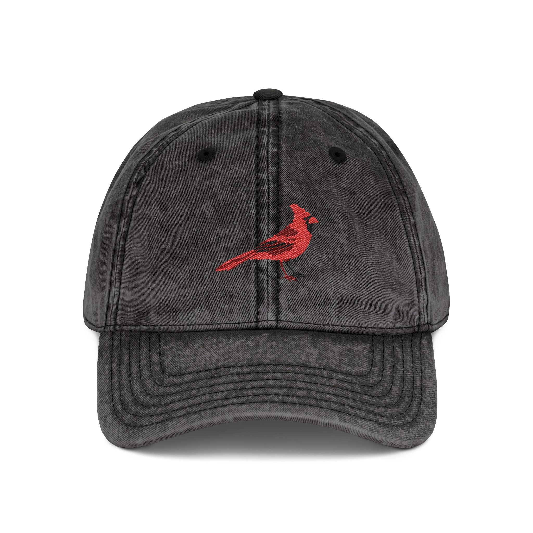 Virginia Northern Cardinal State Bird | Vintage Distressed Embroidered Baseball Cap