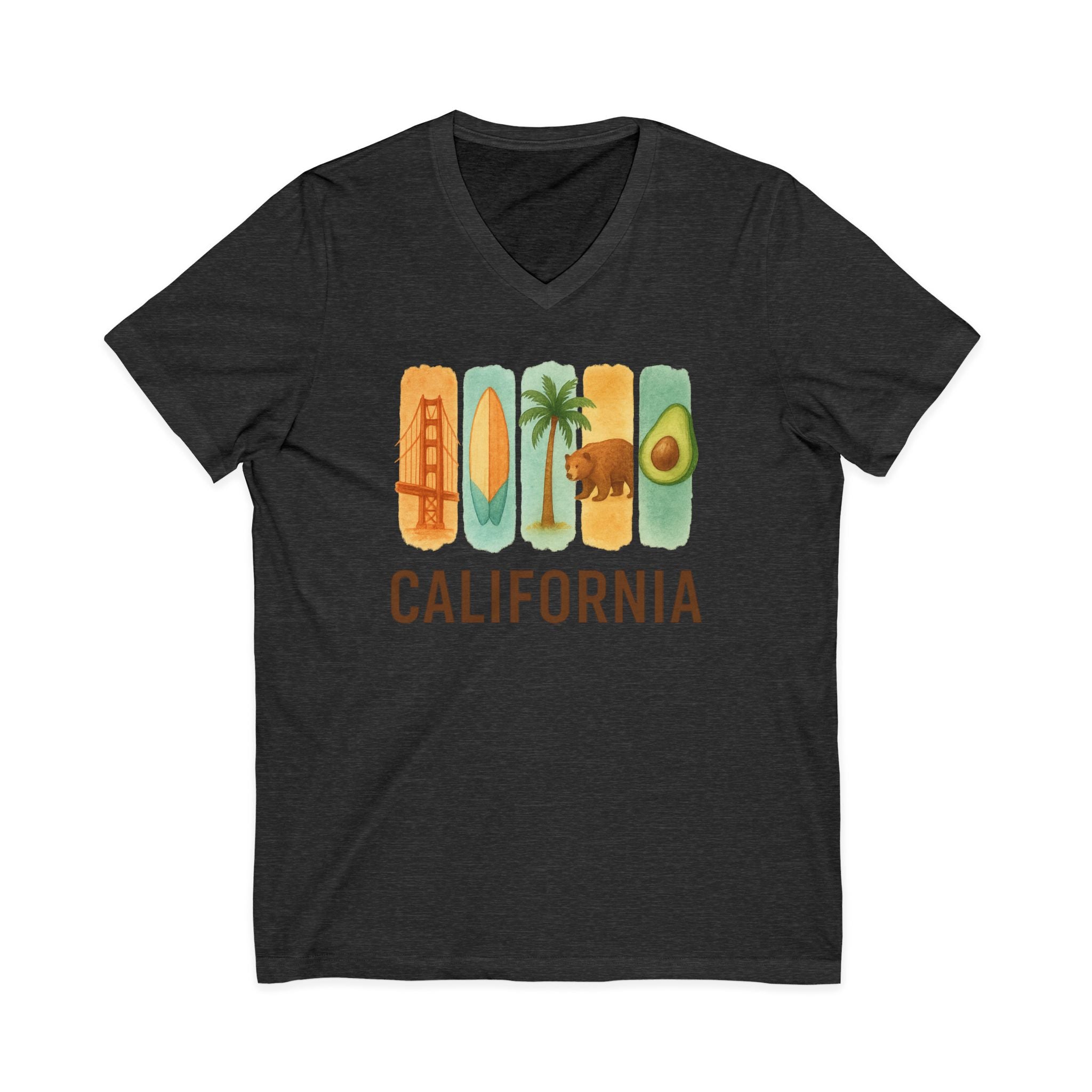 California Brushstroke Watercolor V-Neck Shirt
