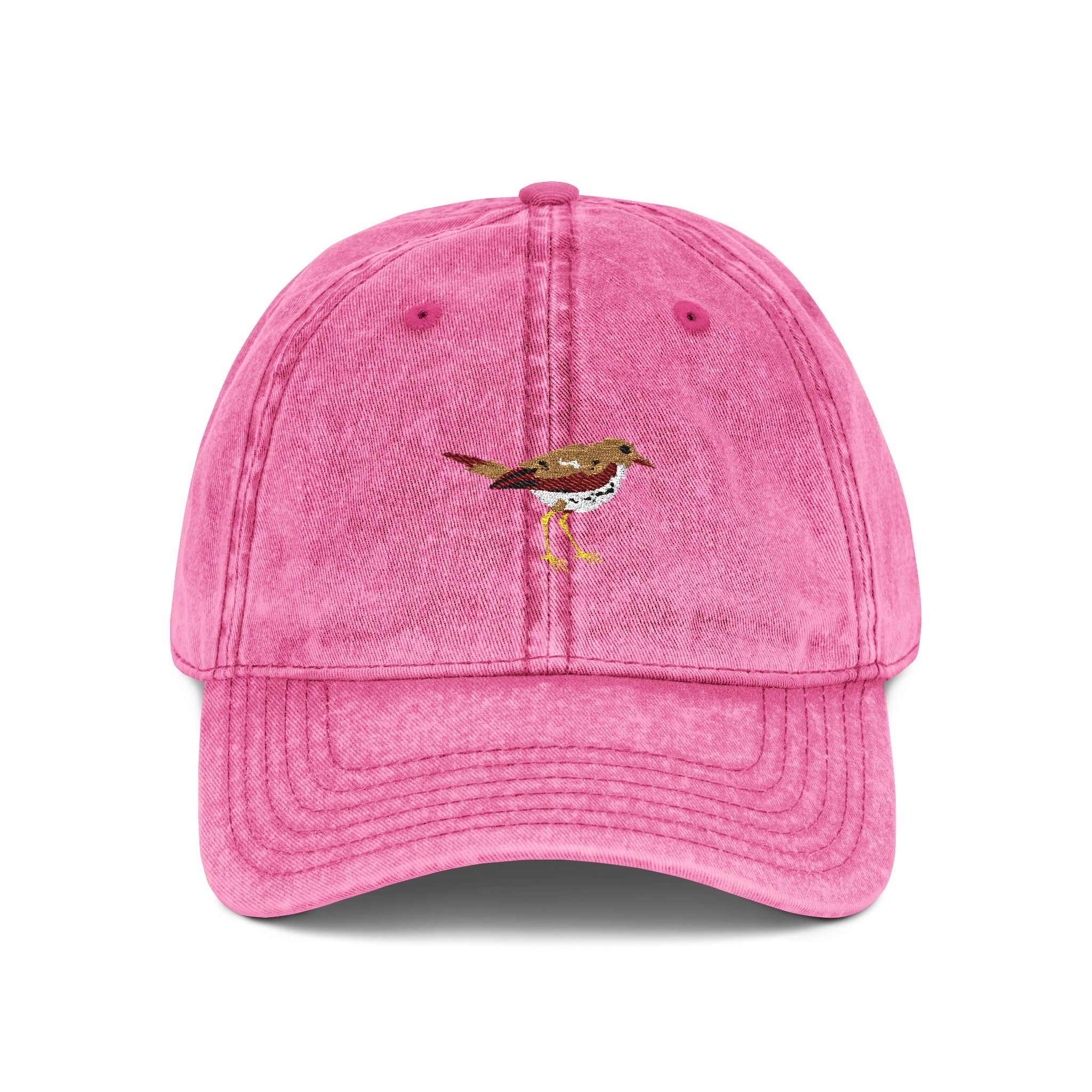 Vermont Hermit Thrush State Bird | Vintage Distressed Embroidered Baseball Cap