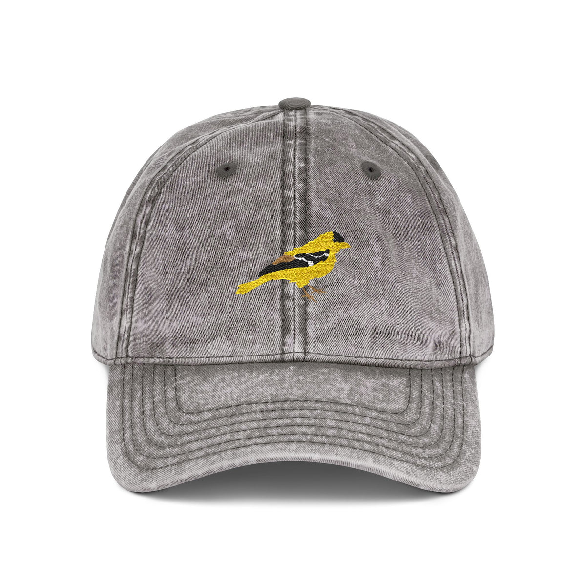 Iowa American Goldfinch State Bird | Vintage Distressed Embroidered Baseball Cap