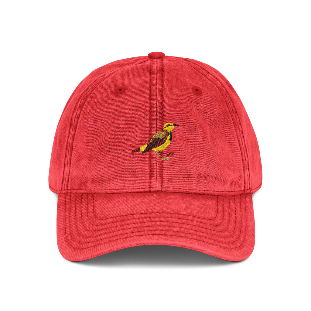 Wyoming Western Meadowlark State Bird | Vintage Distressed Embroidered Baseball Cap