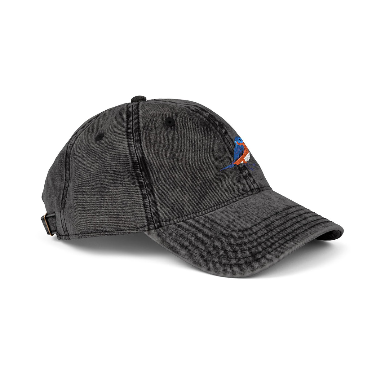 New York Eastern Bluebird State Bird | Vintage Distressed Embroidered Baseball Cap
