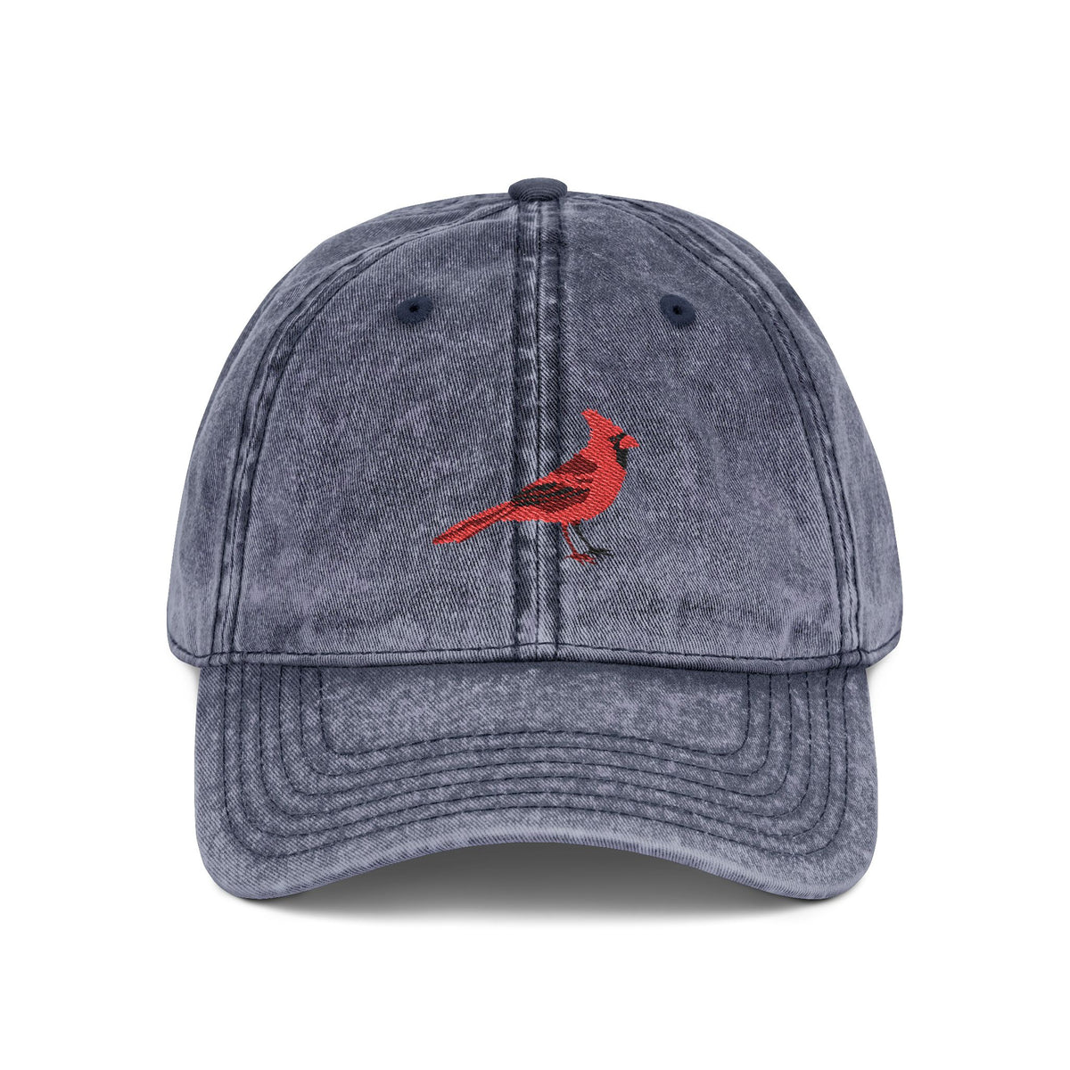 Virginia Northern Cardinal State Bird | Vintage Distressed Embroidered Baseball Cap