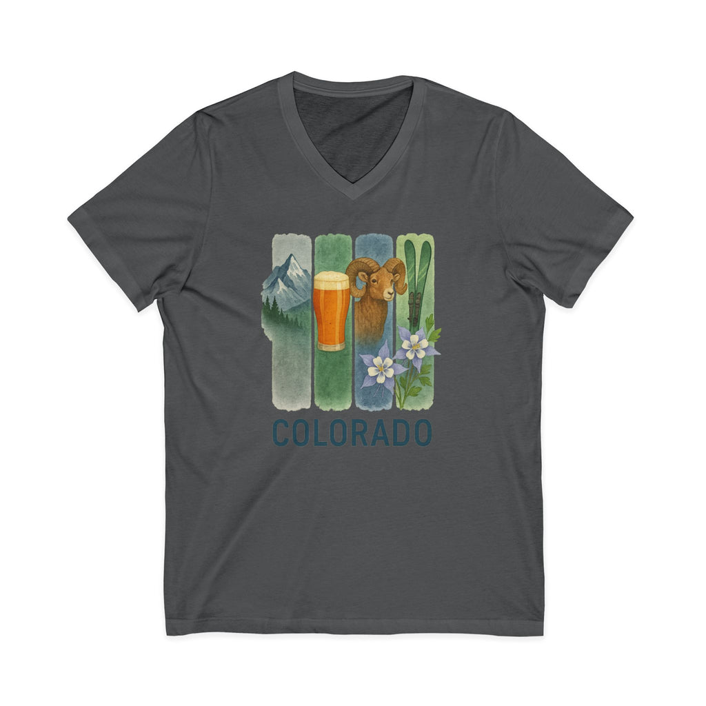 Colorado Brushstroke Watercolor V-Neck Shirt