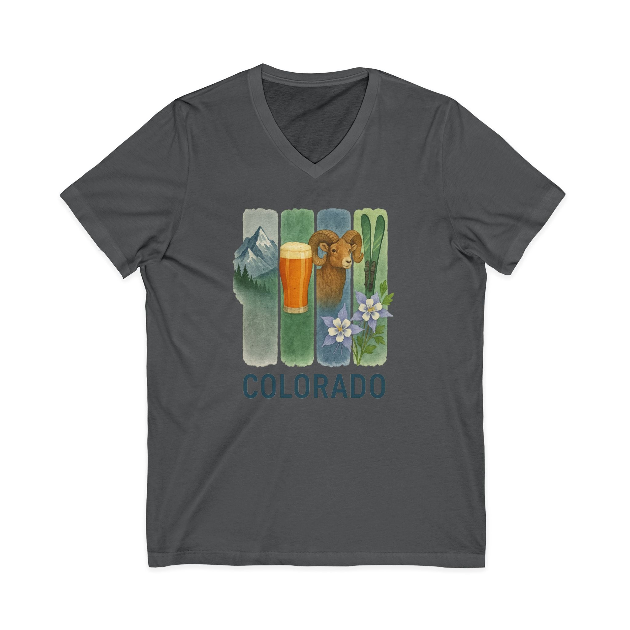 Colorado Brushstroke Watercolor V-Neck Shirt