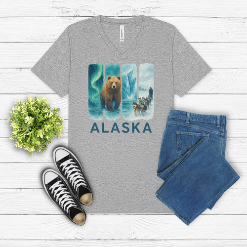 Alaska Brushstroke Watercolor V-Neck Shirt